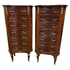 Vintage Pair of 20th Century English Regency Style Side Tables/Cabinets