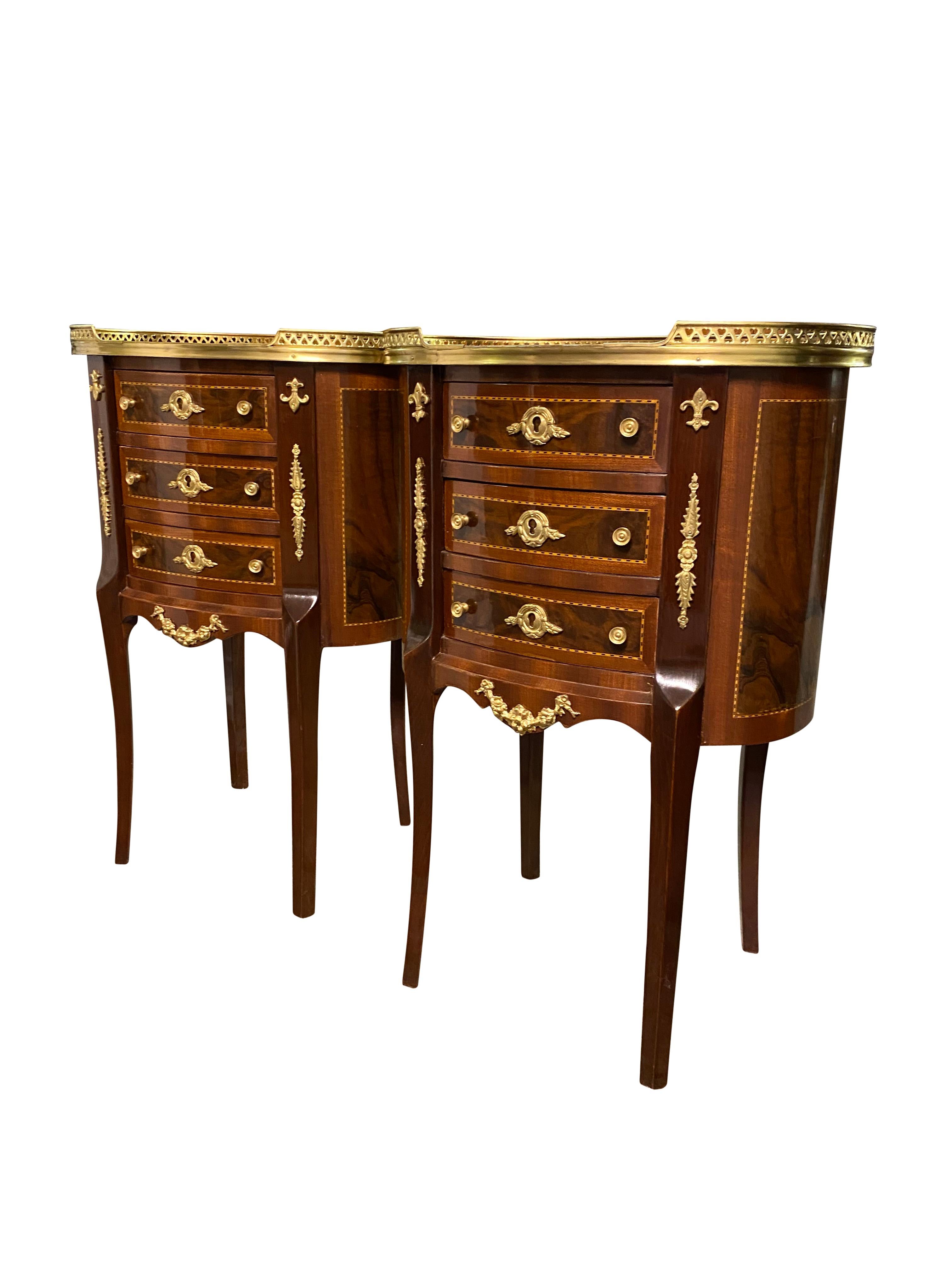 Wood Pair of 20th Century English Regency Style Side Tables