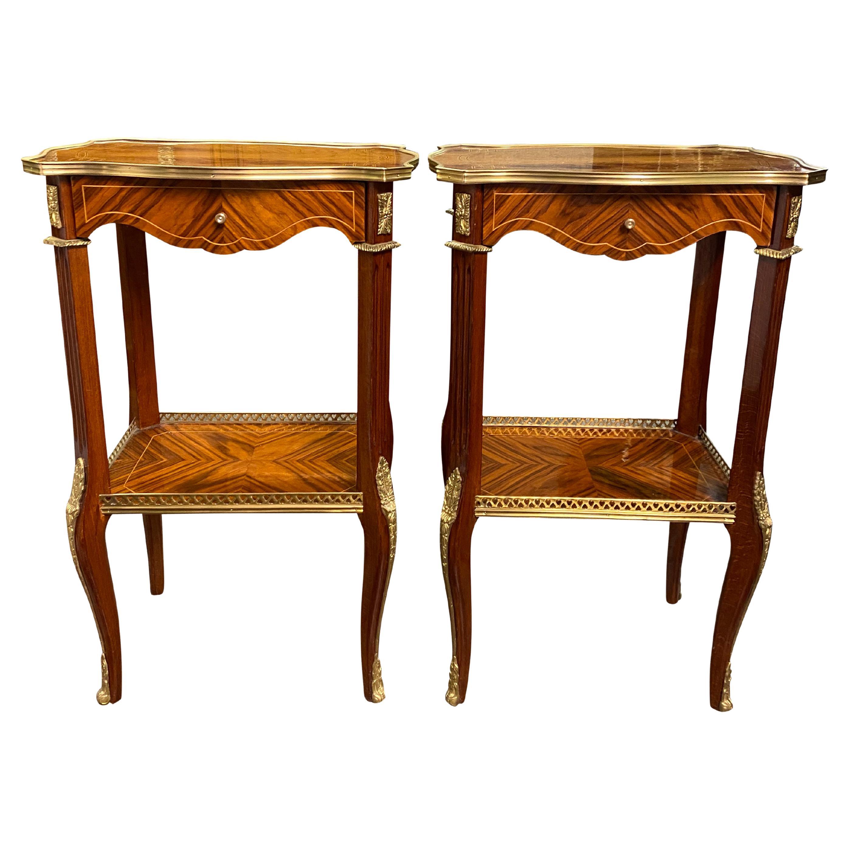 Pair of 20th Century English Regency Style Side Tables For Sale