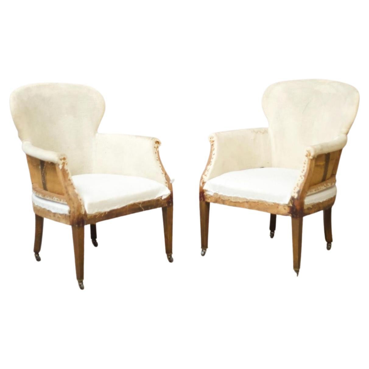 Pair of 20th Century English Spoon Back Armchairs