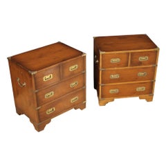 Pair of 20th Century Exotic Wood English Bedside Tables, 1960