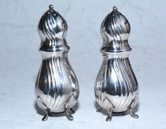 Pair of 20th Century Footed Danish Silver Plate Caster, 3 Pairs Available