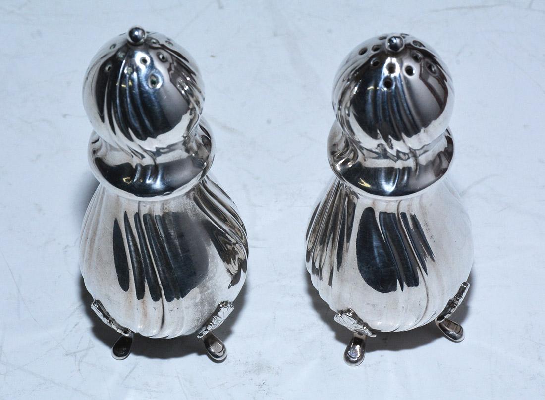 Neoclassical Pair of 20th Century Footed Danish Silver Plate Caster, 3 Pairs Available For Sale