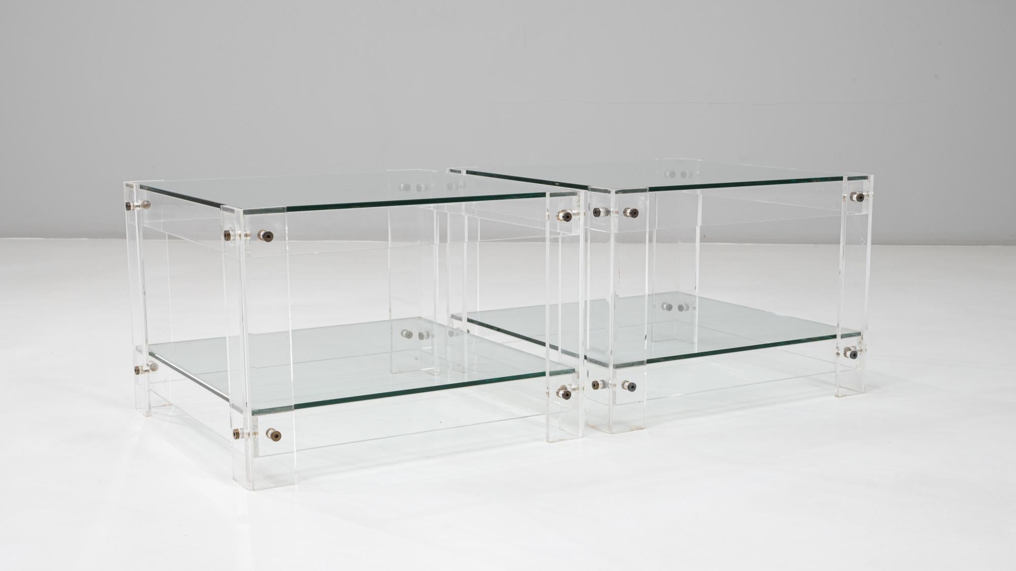 Pair of 20th Century French Acrylic and Glass 