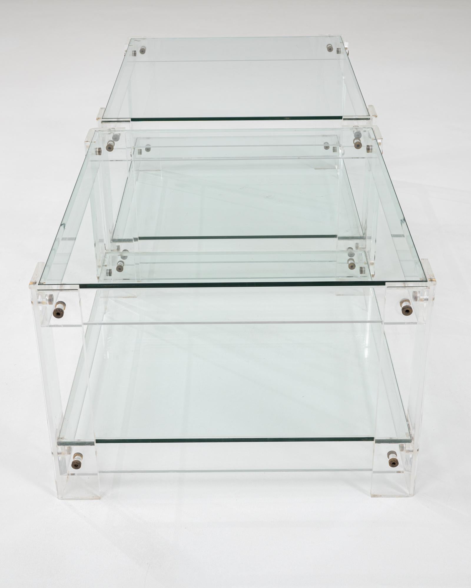 Pair of 20th Century French Acrylic and Glass 