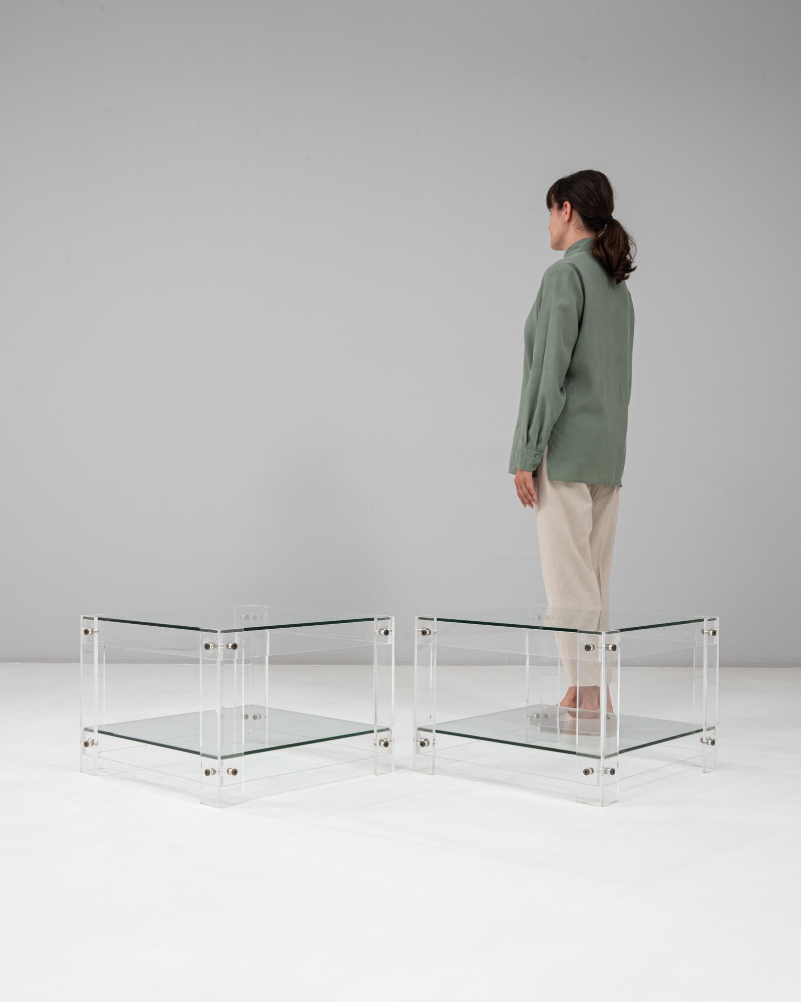 Pair of 20th Century French Acrylic and Glass 