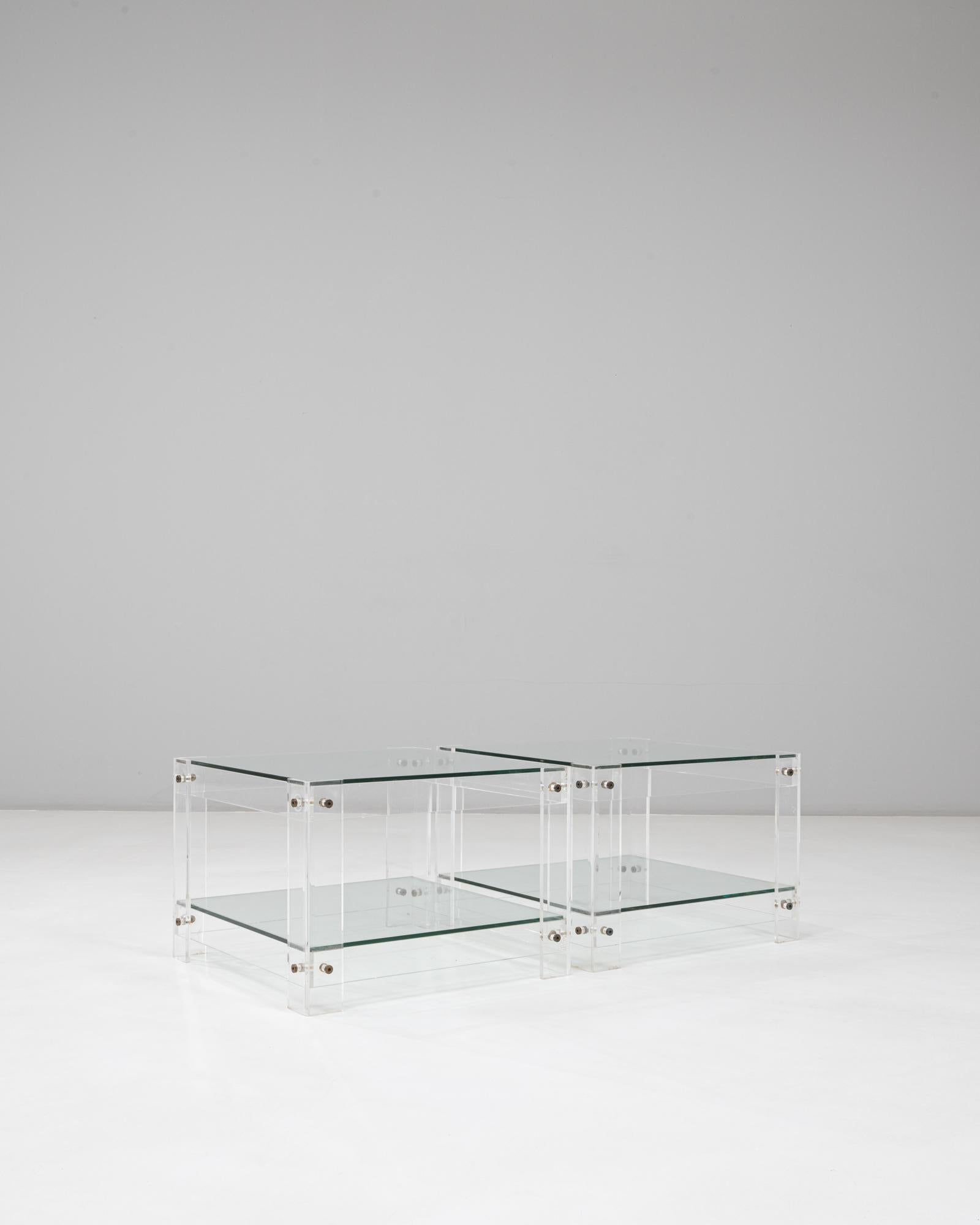 Pair of 20th Century French Acrylic and Glass 