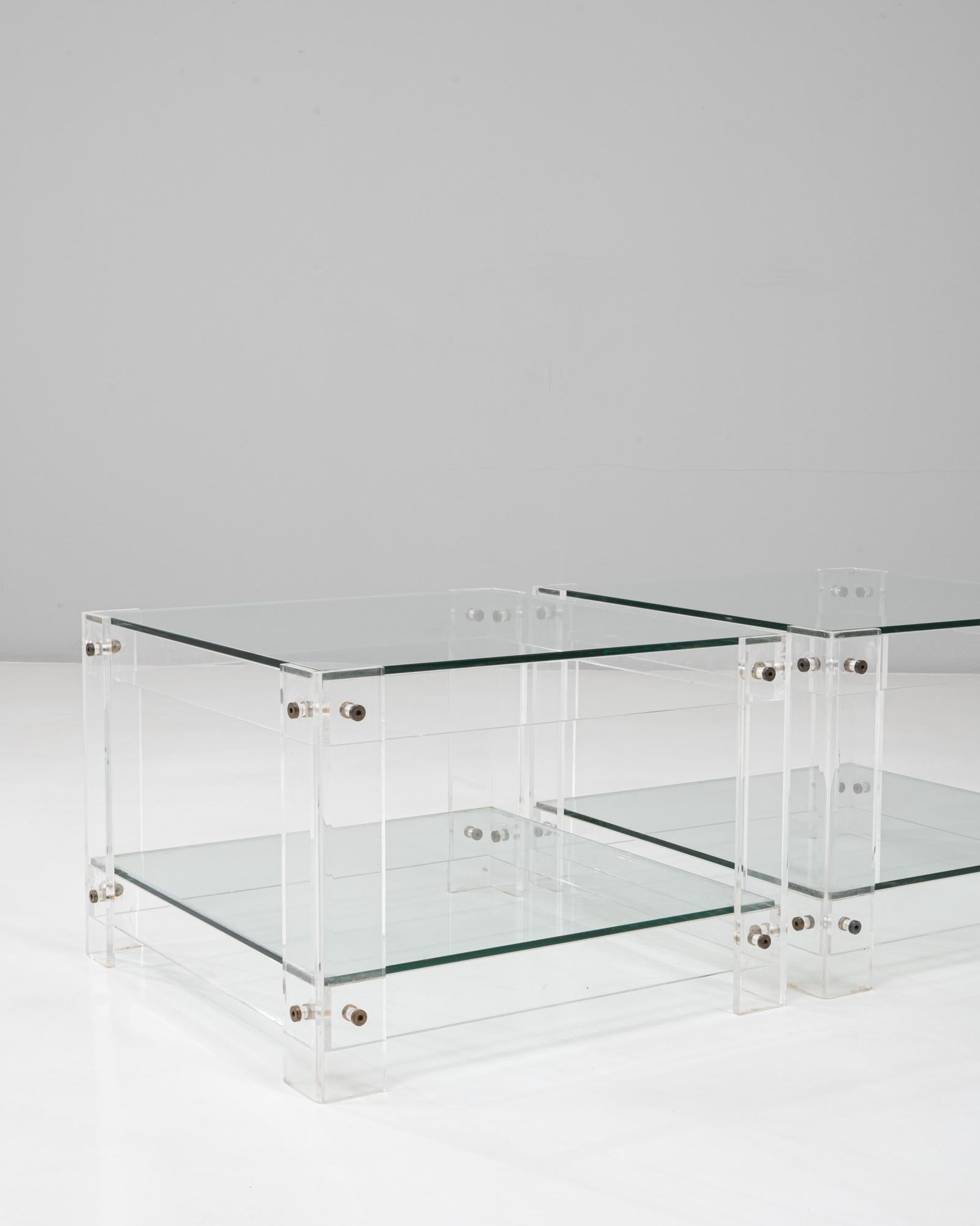 Pair of 20th Century French Acrylic and Glass 