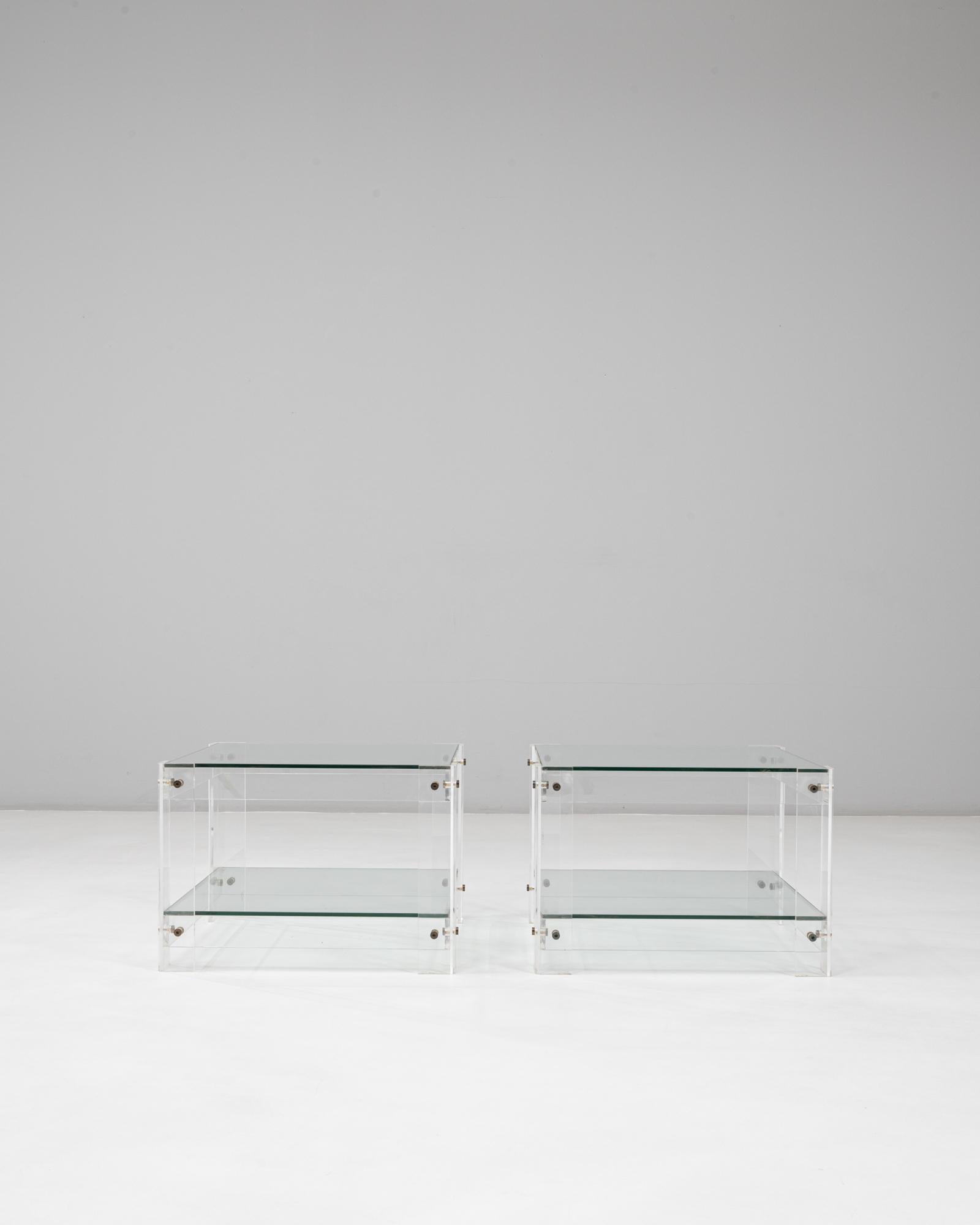 Pair of 20th Century French Acrylic and Glass 