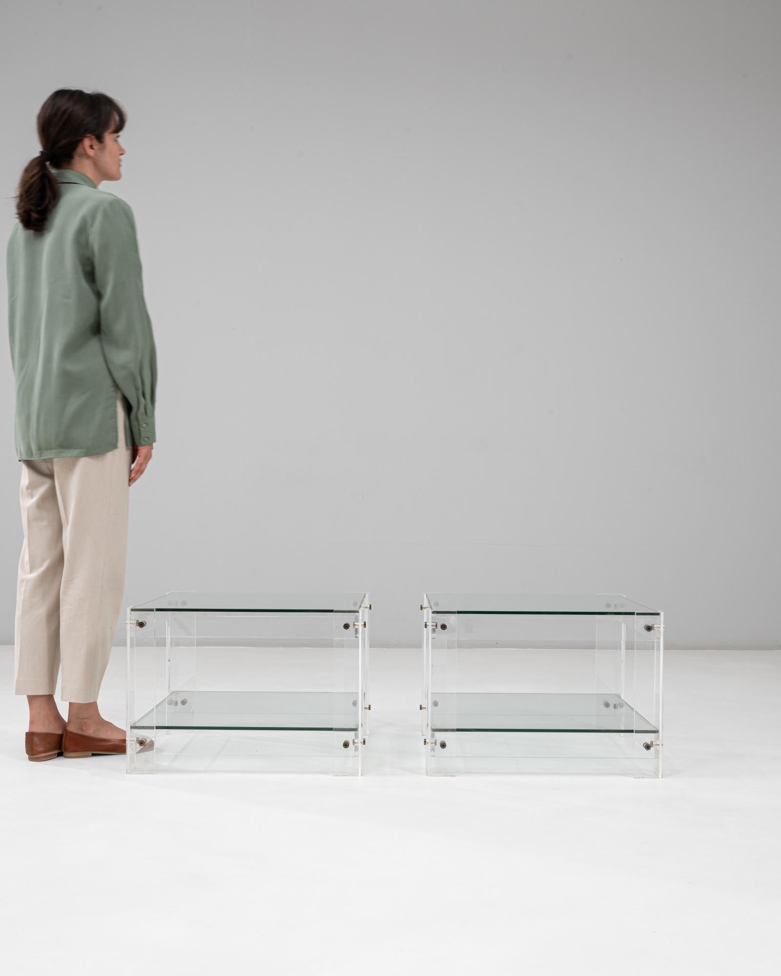 Pair of 20th Century French Acrylic and Glass 