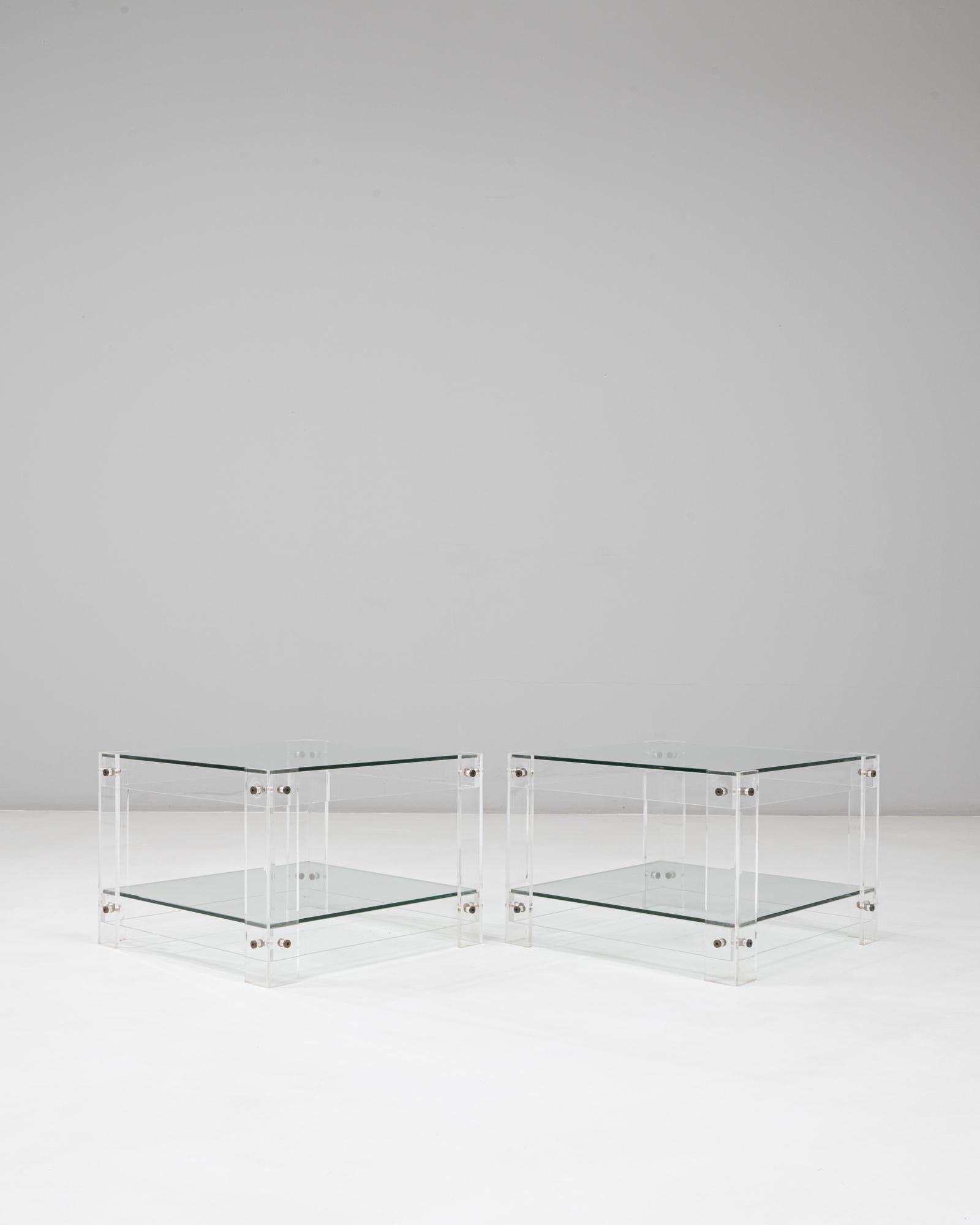 Pair of 20th Century French Acrylic and Glass 