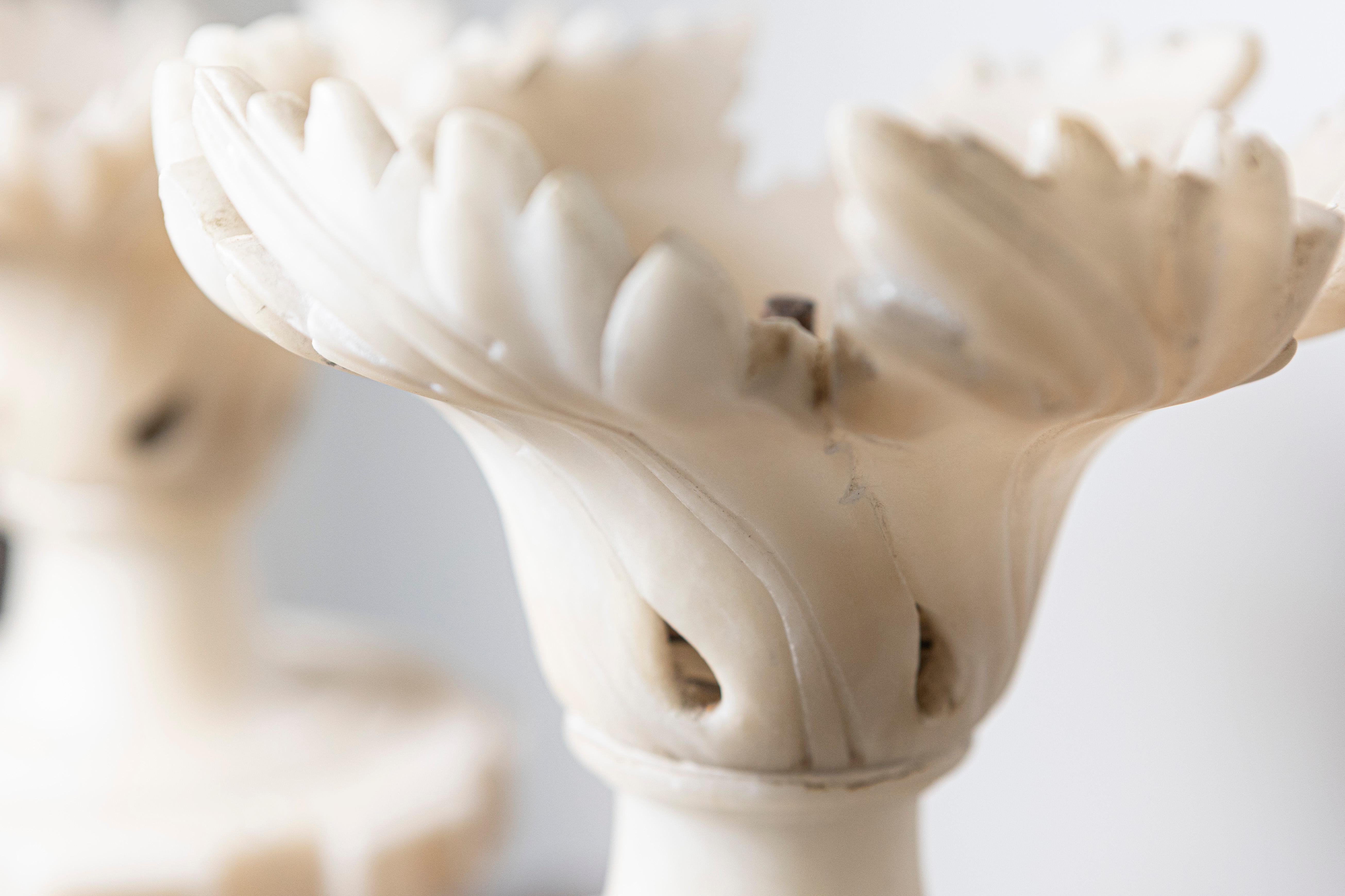 Pair of 20th Century French Alabaster Elements For Sale 1