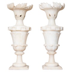 Pair of 20th Century French Alabaster Elements