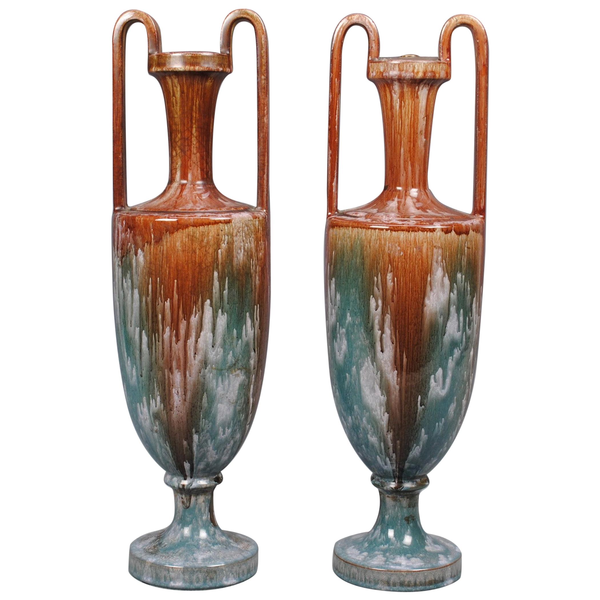 Pair of 20th Century French Amphora Vases For Sale