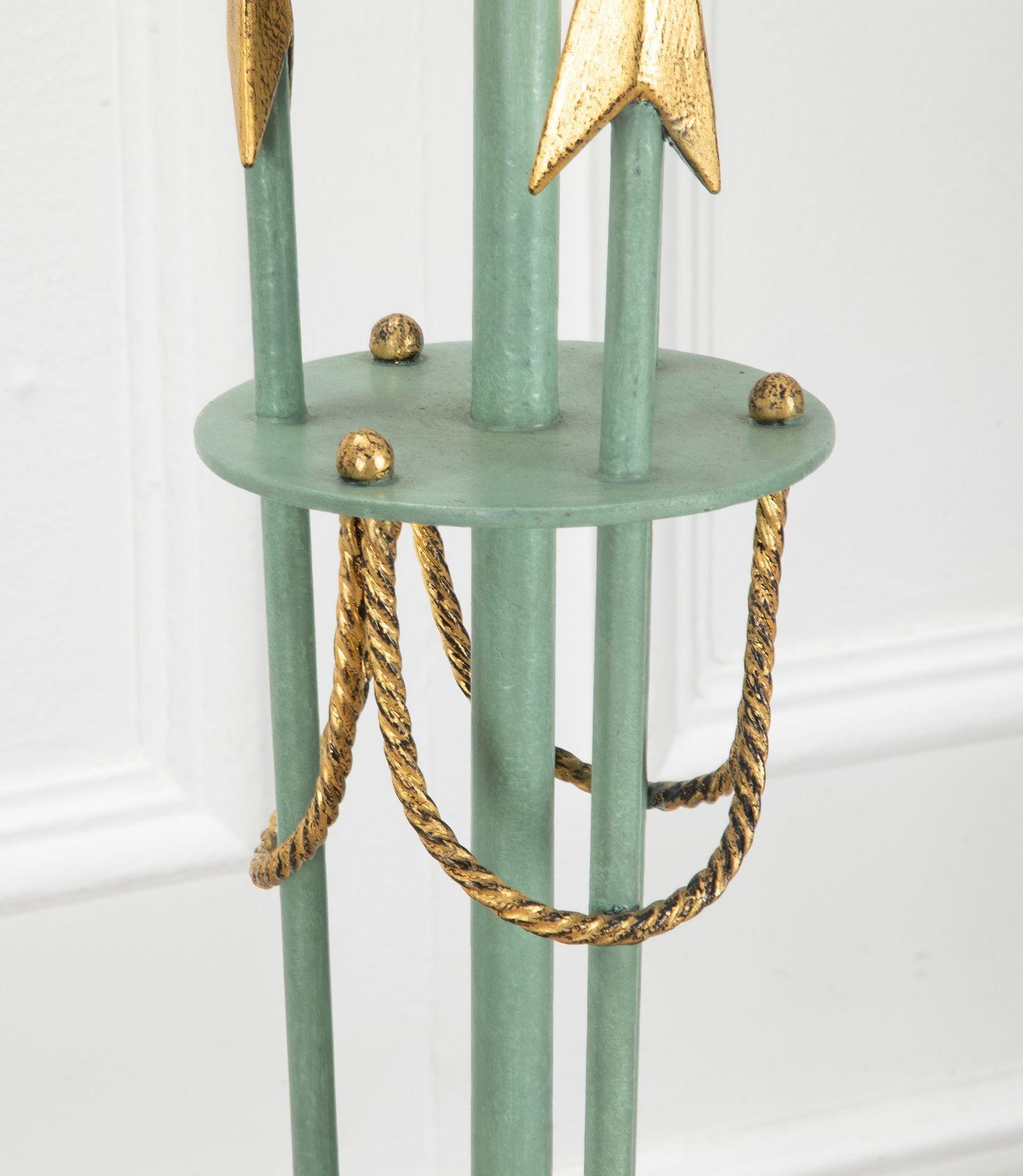 Italian Pair of 20th Century French Andre Arbus Marine Standing Lamps in Painted Iron For Sale