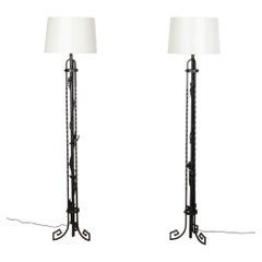 Pair of 20th Century French Art Deco Standard Floor Lamps
