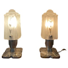 Pair of 20th Century French Art Deco Table Lamp by Muller, 1930s