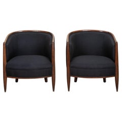 Pair of 20th Century French Art Deco Tub Chairs