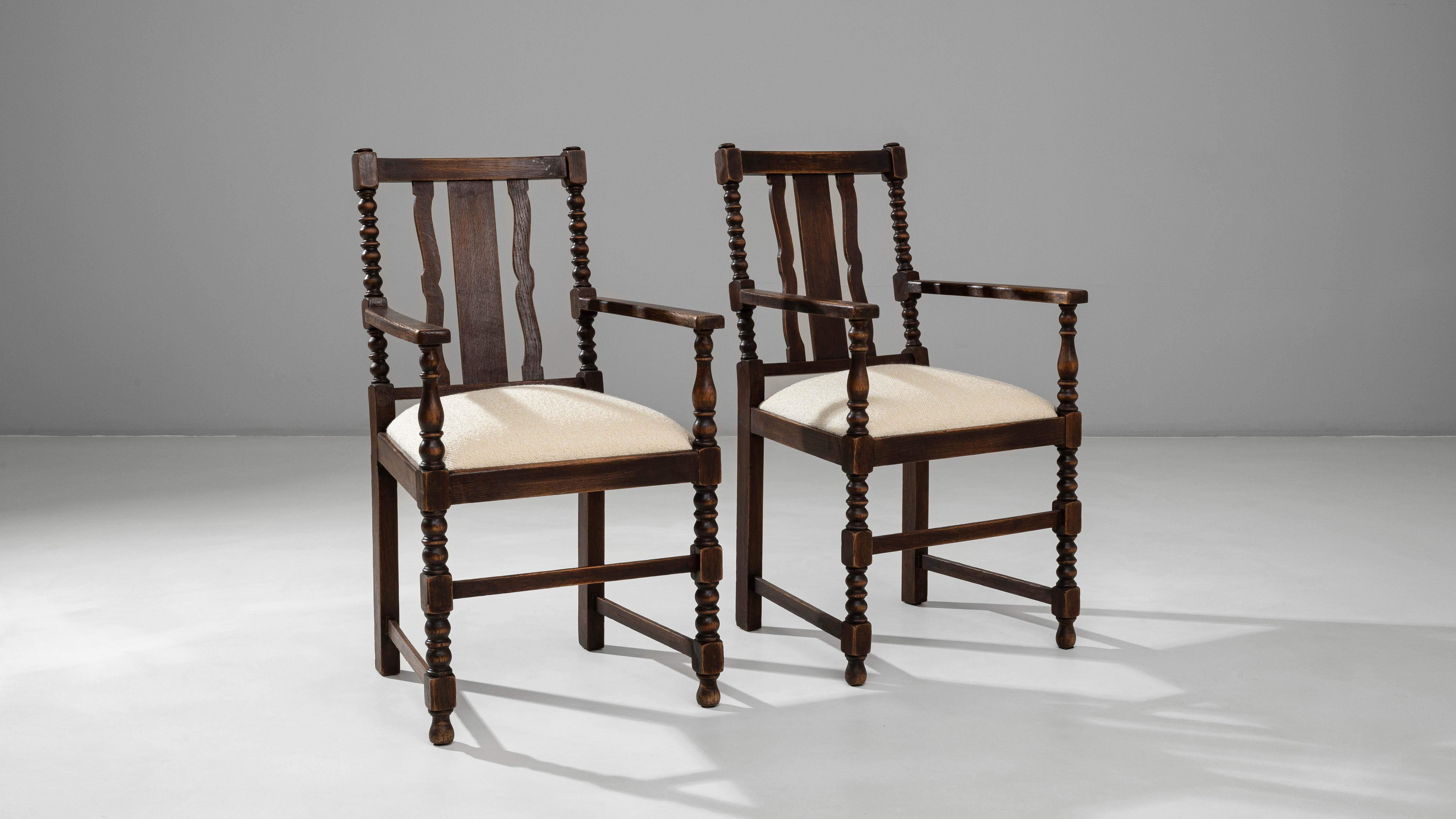 Paire de fauteuils en bois baroque français du 20e siècle avec sièges tapissés en vente 7
