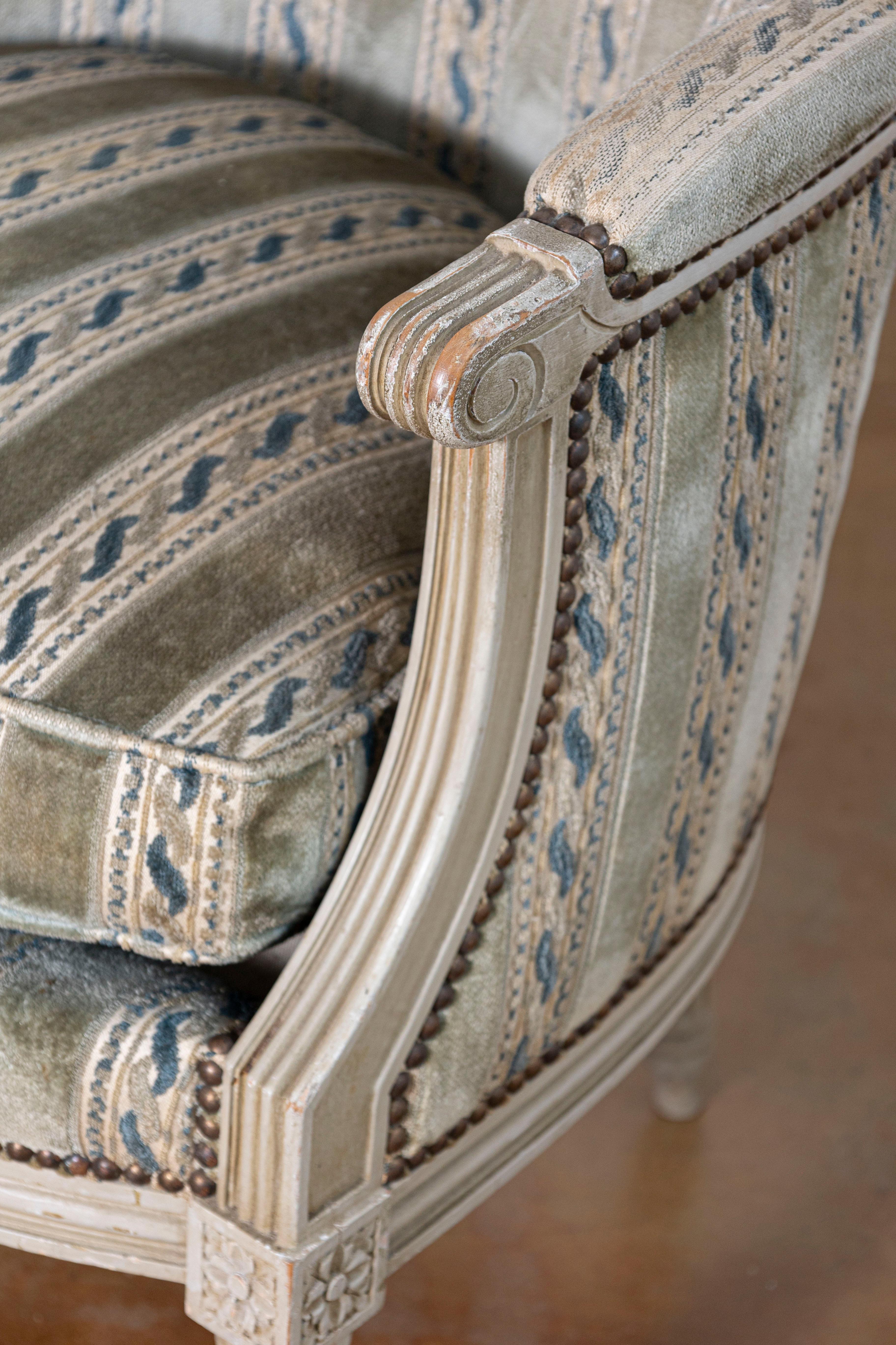 Pair of 20th Century French Bergeres For Sale 4
