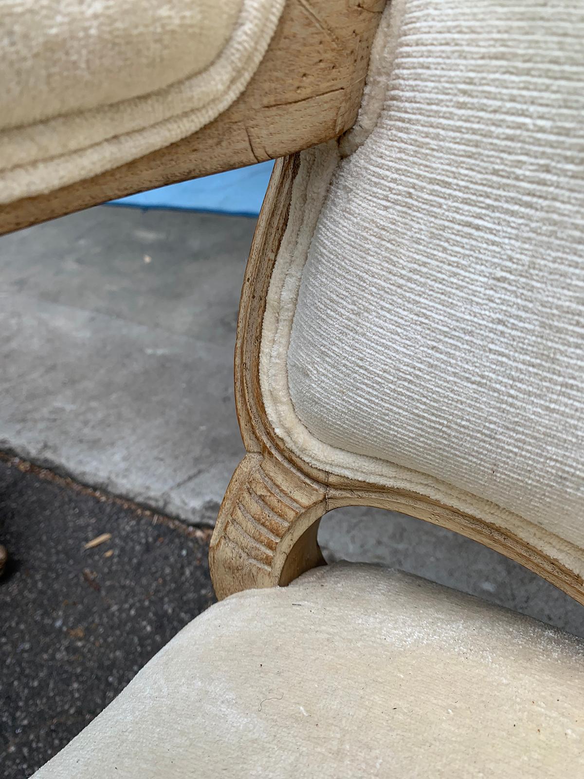 Pair of 20th Century French Bleached Wood Fauteuils For Sale 9