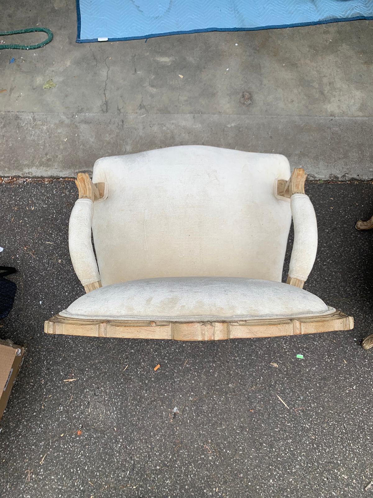 Pair of 20th Century French Bleached Wood Fauteuils For Sale 12