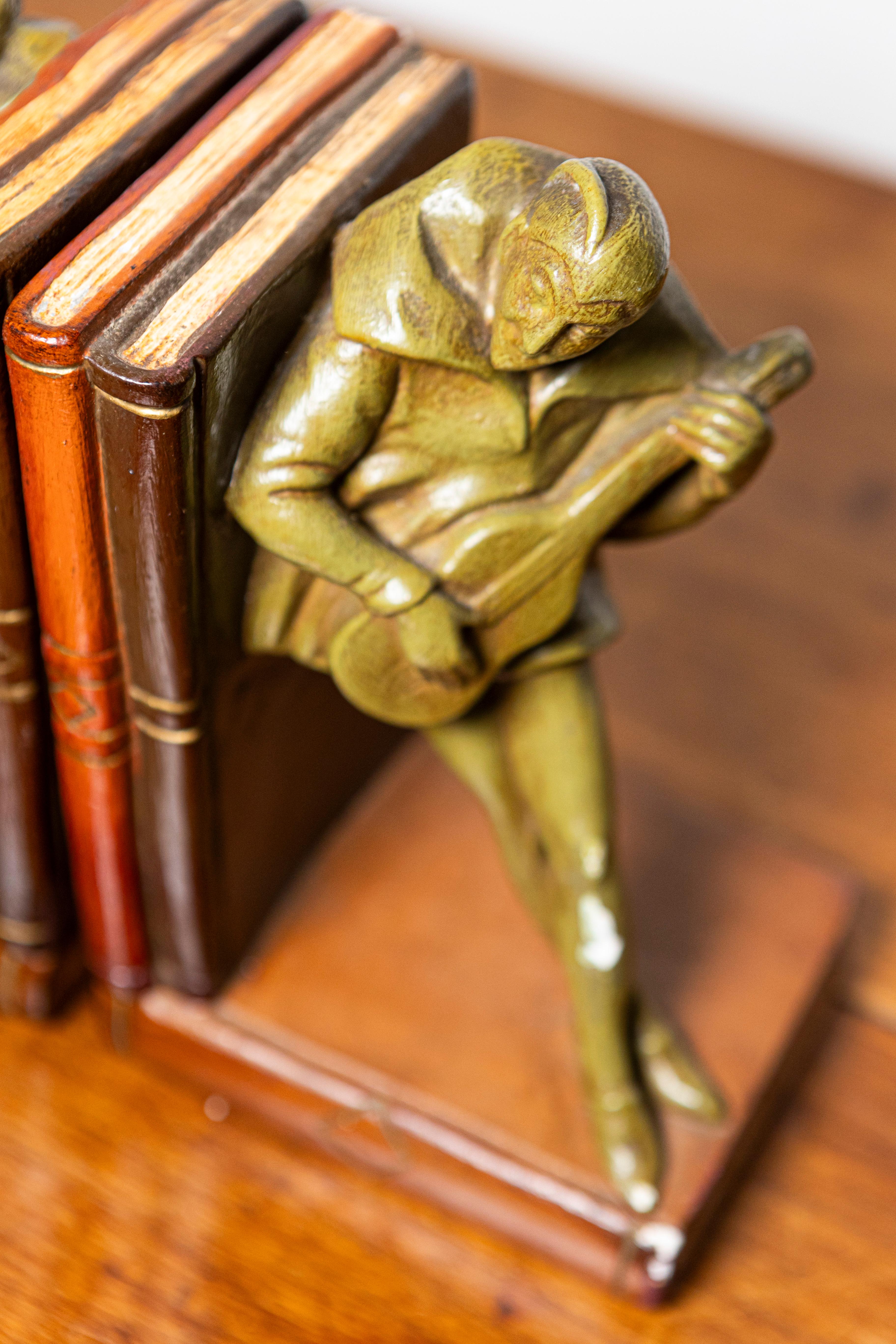 Bronze Pair of 20th Century French Bookends For Sale