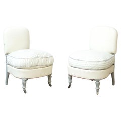 Pair of 20th Century French Chairs, Painted Legs