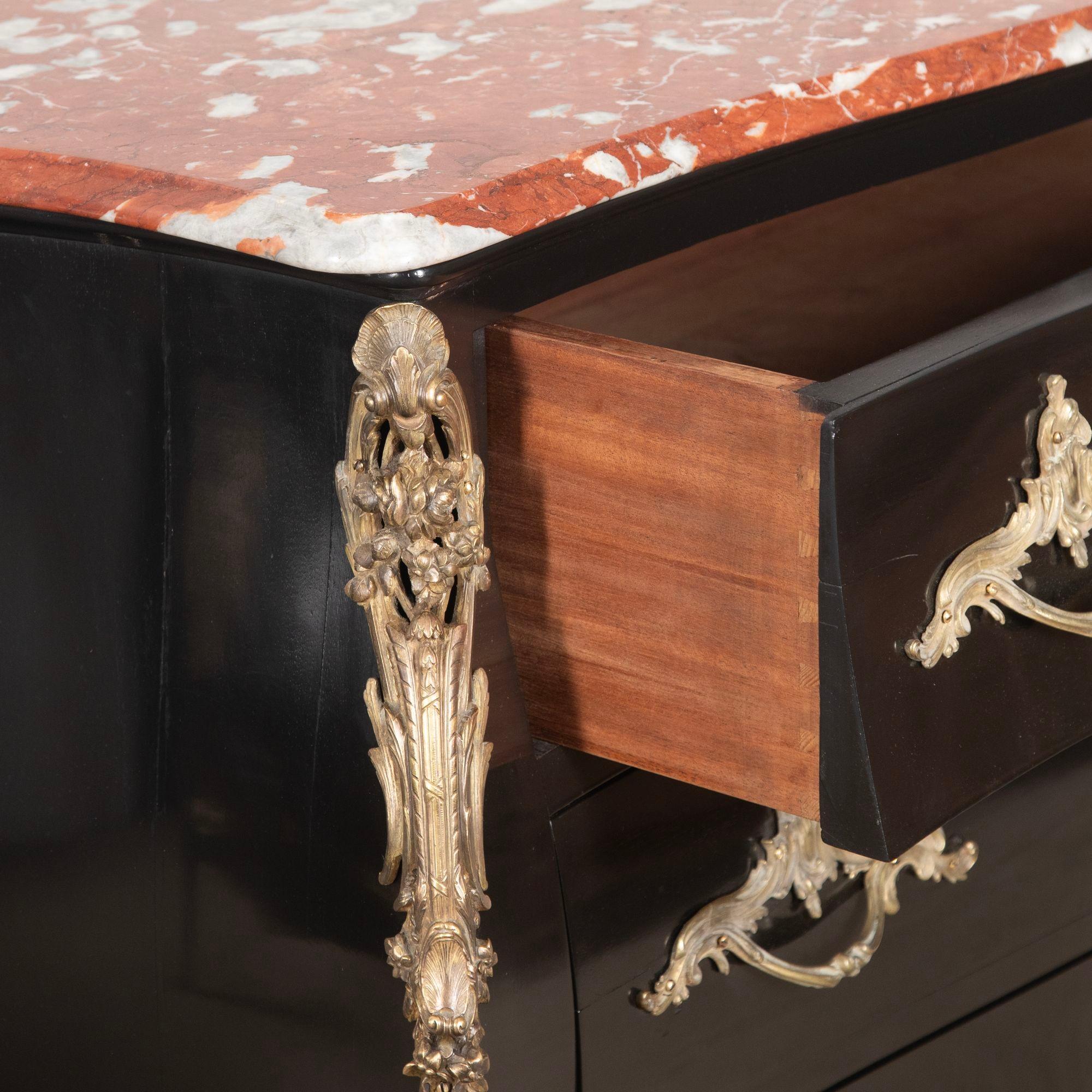 Pair of 20th Century French Ebonised Commodes In Good Condition For Sale In Gloucestershire, GB