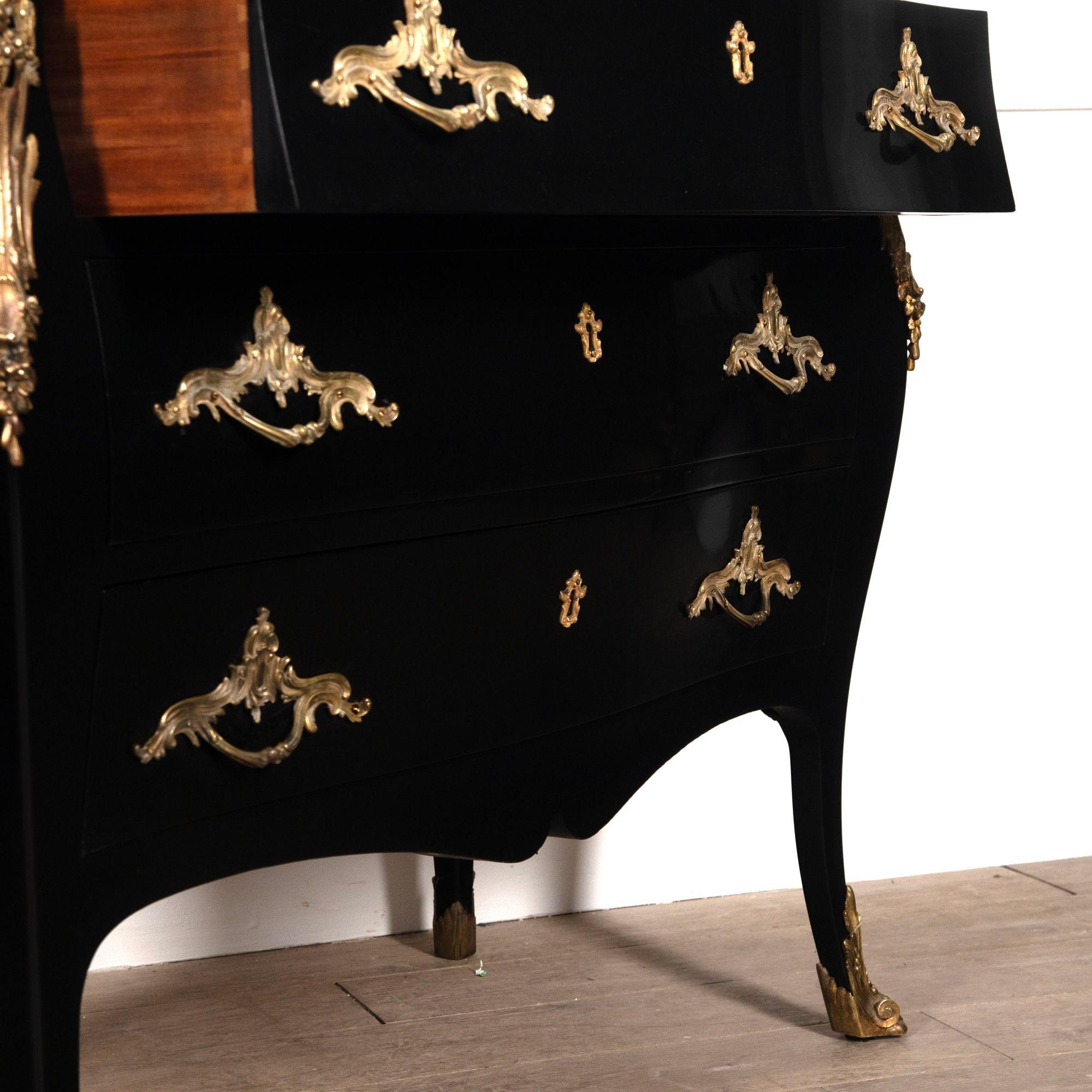 Pair of 20th Century French Ebonised Commodes For Sale 2