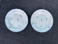Pair of 20th Century French Faience Porcelain Plates