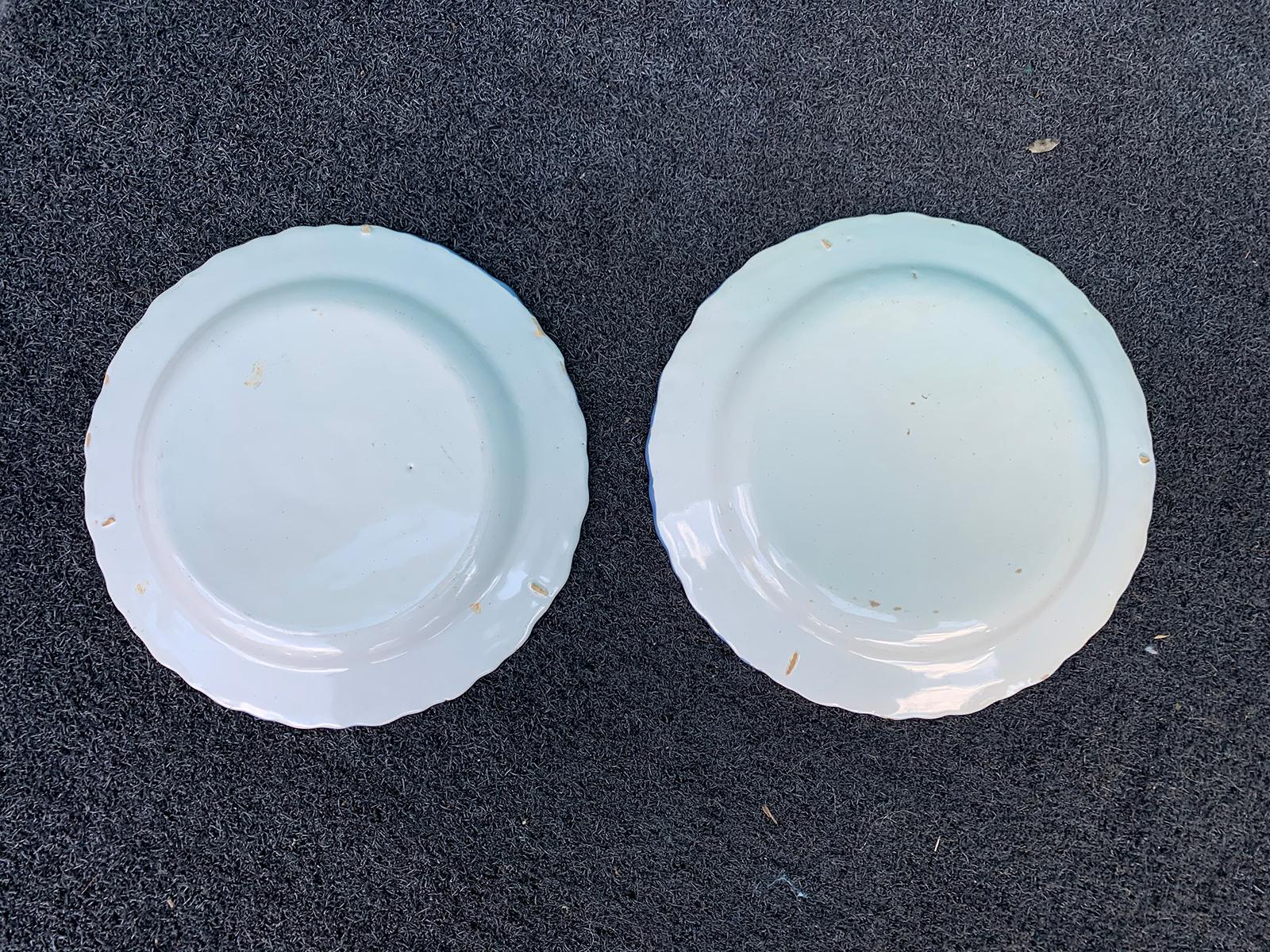 Pair of 20th Century French Faience Porcelain Plates In Good Condition For Sale In Atlanta, GA