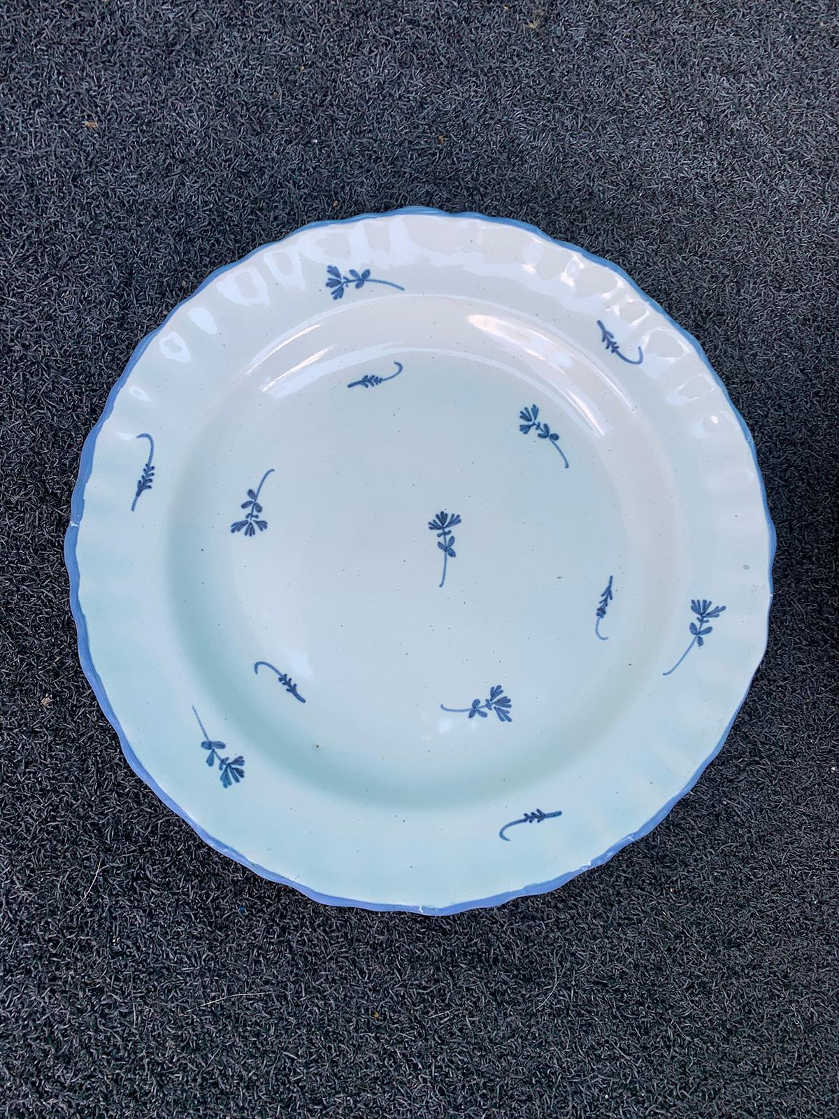 Pair of 20th Century French Faience Porcelain Plates For Sale 5