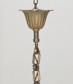 Pair of 20th Century French Four Candle Brass and Glass Hall Lanterns by Repute