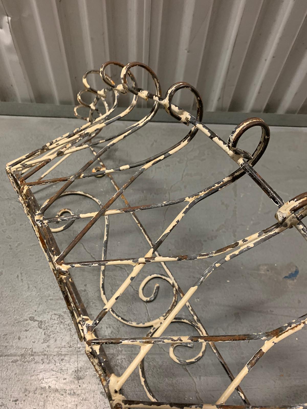 Pair of 20th Century French Iron Wire Planters For Sale 10