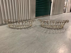 Pair of 20th Century French Iron Wire Planters