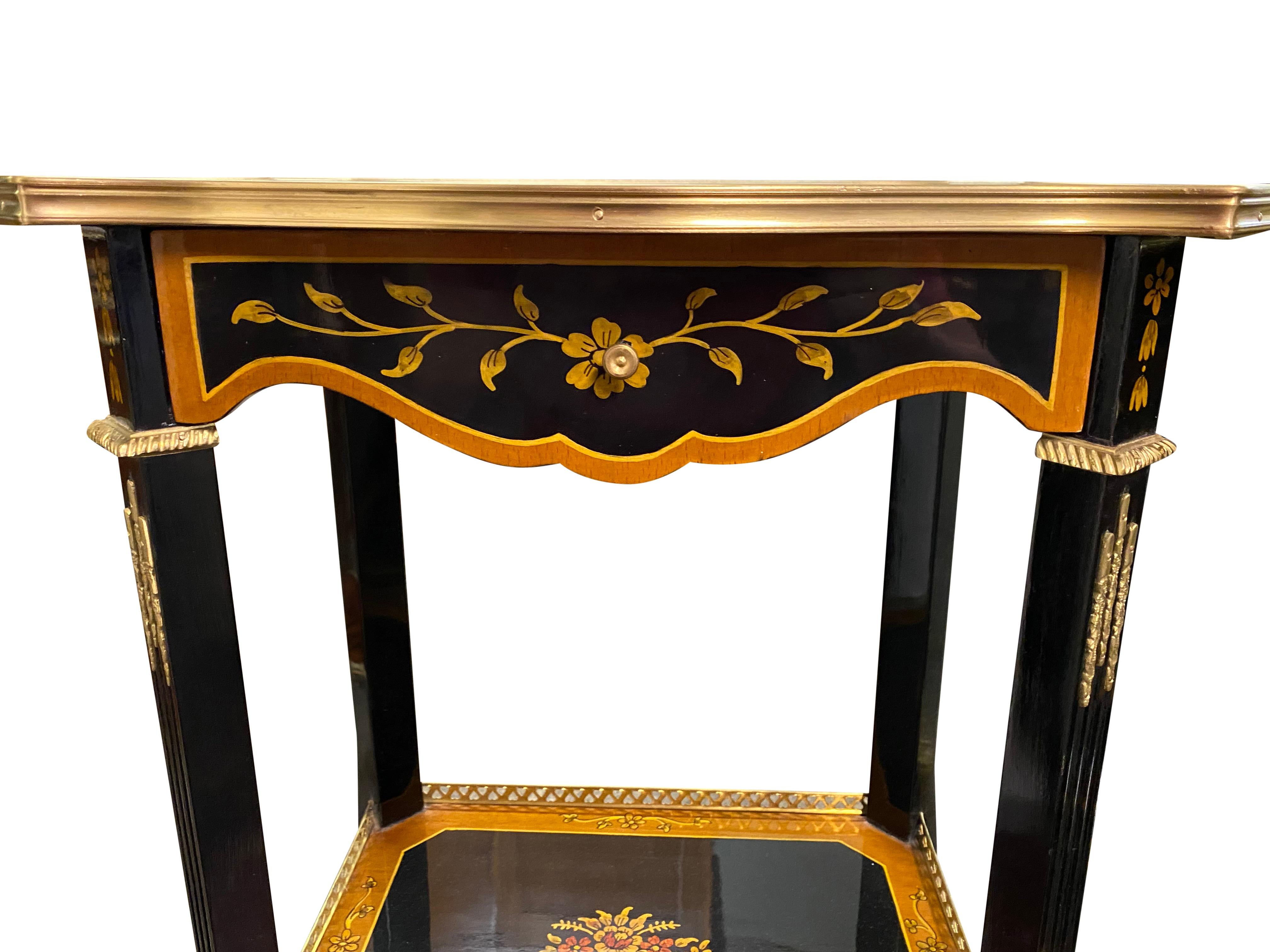 Pair of 20th Century French Lacquer Style Side Tables For Sale 6