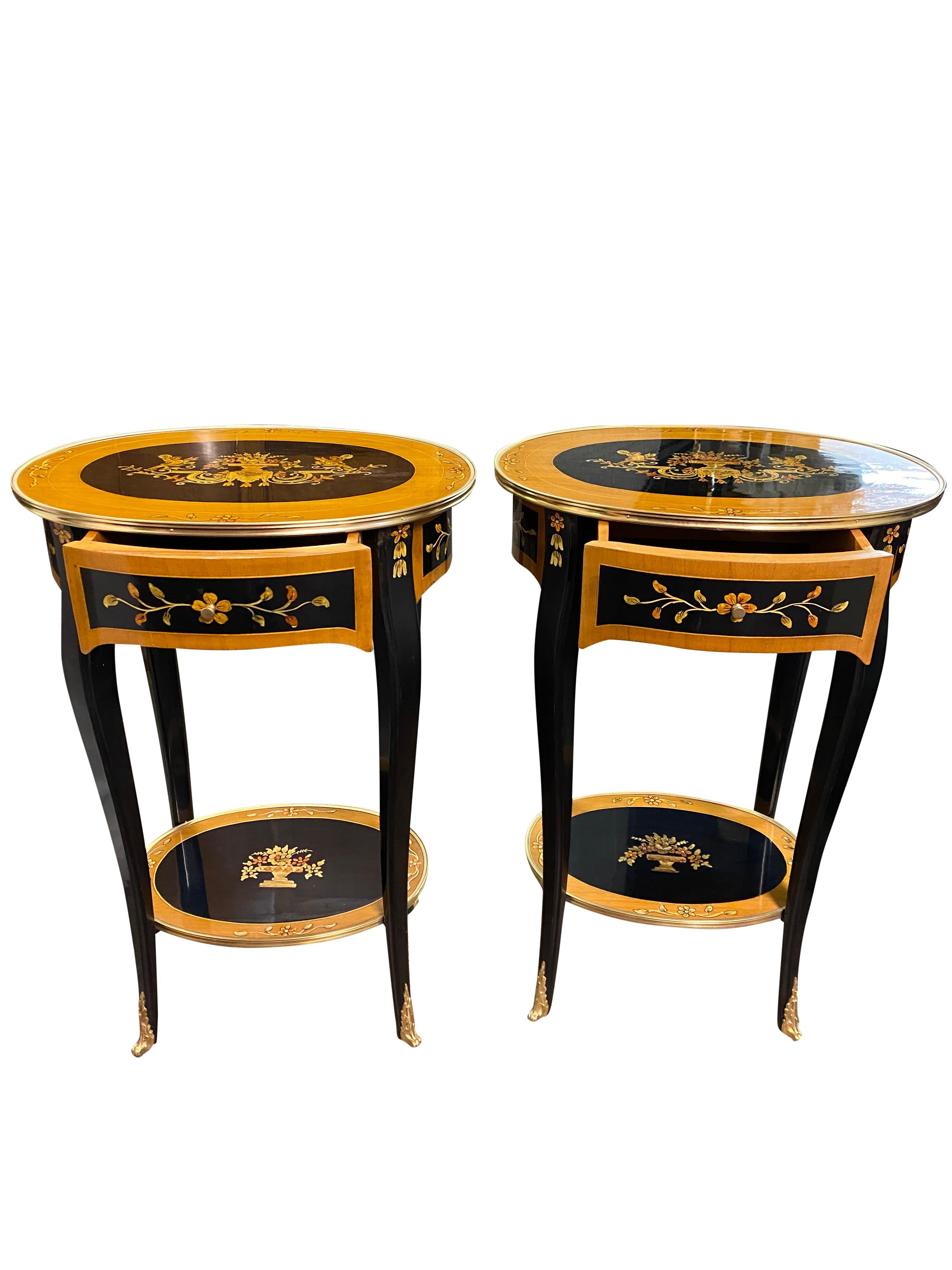 Pair of 20th Century French Lacquer Style Side Tables For Sale 2