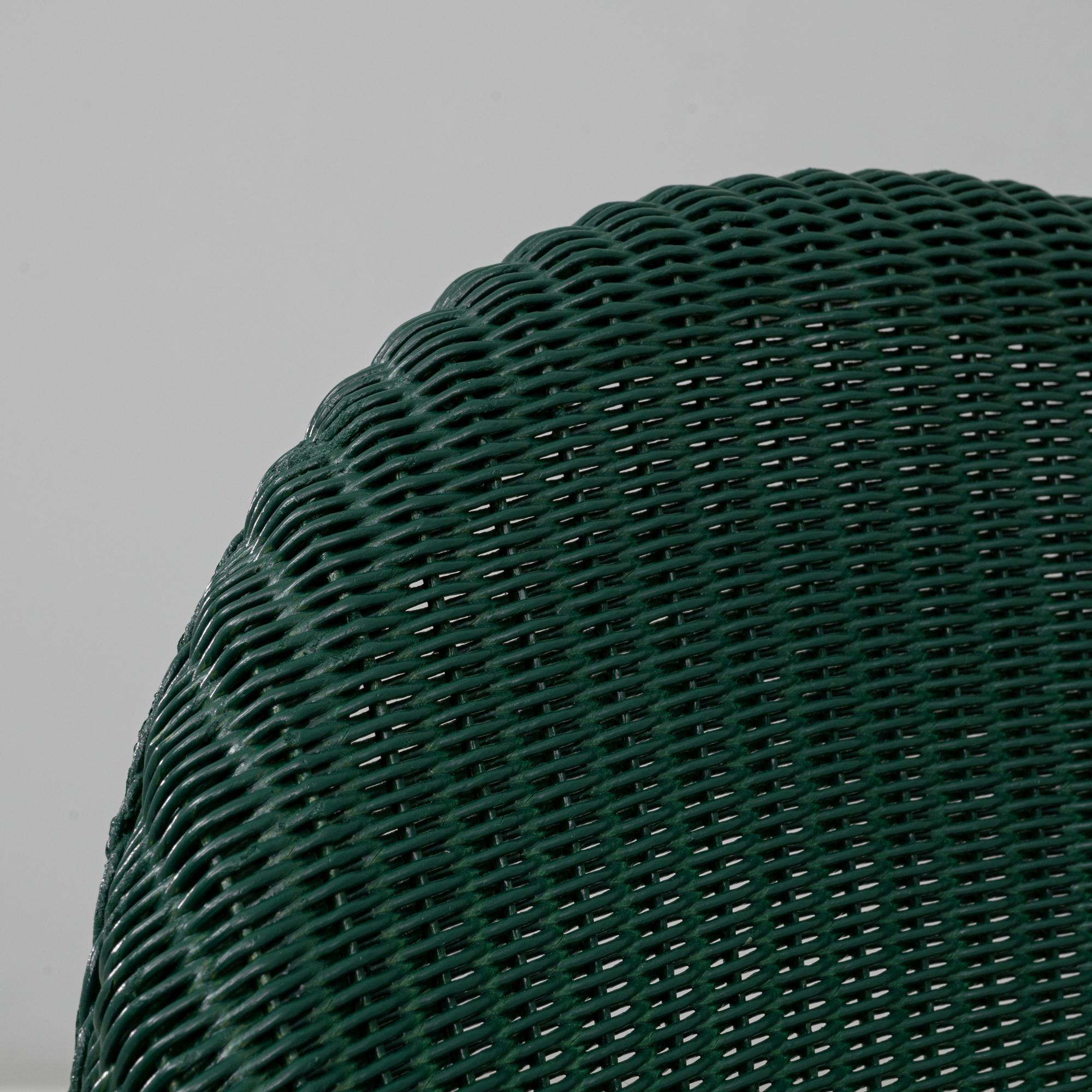 Coppia di sedie Lloyd Loom francesi del XX secolo con sedute imbottite in vendita 5