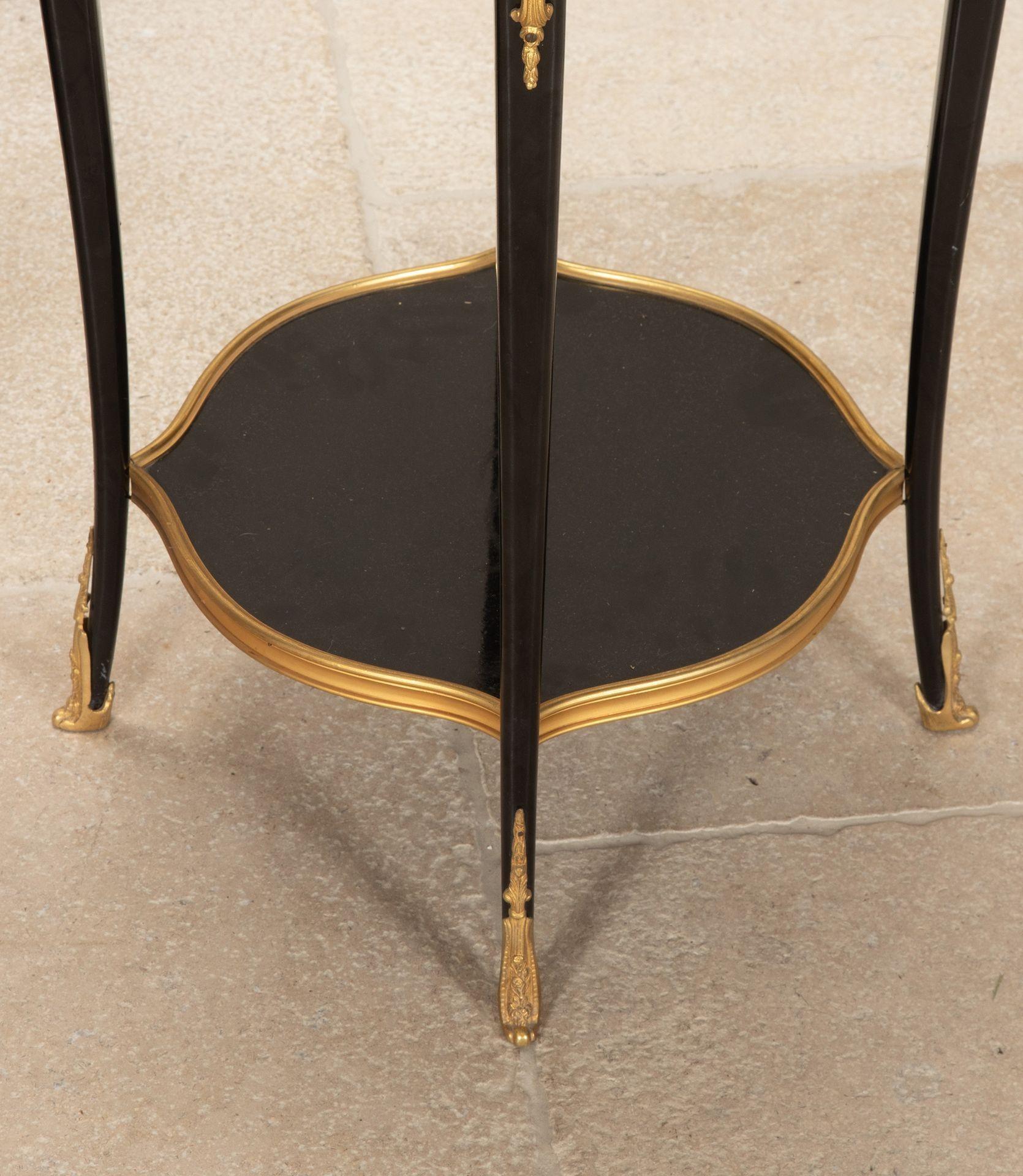 Pair of 20th Century French Louis XV Style Gilt Ebonised Side Tables For Sale 4