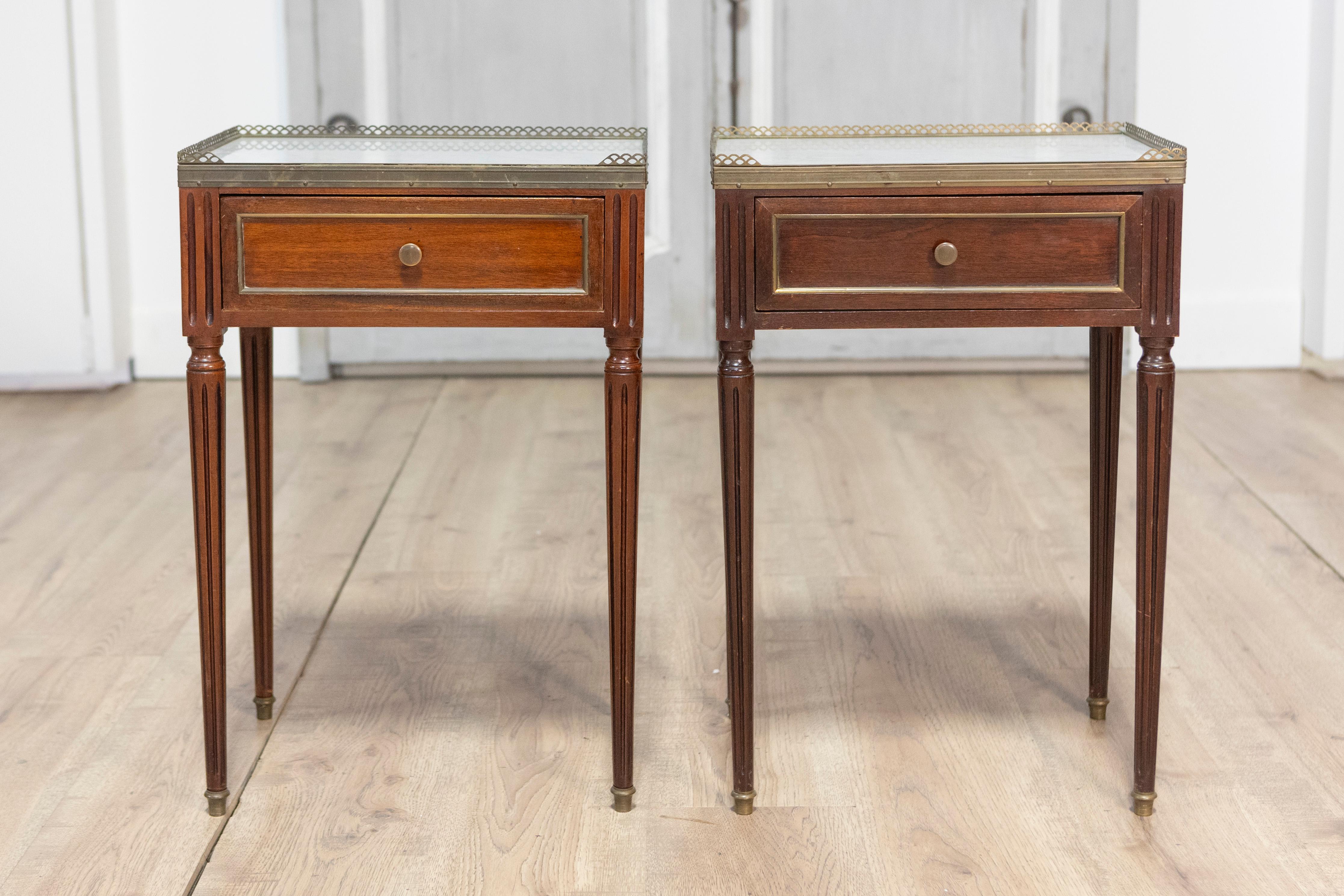 Pair of 20th Century French Louis XVI Style Bedside Tables In Good Condition For Sale In Atlanta, GA