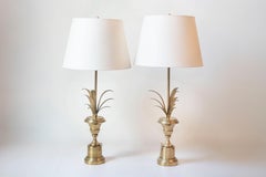 Pair of 20th-Century French Maison Charles-Inspired Gilt Bronze Palm Leaf Table