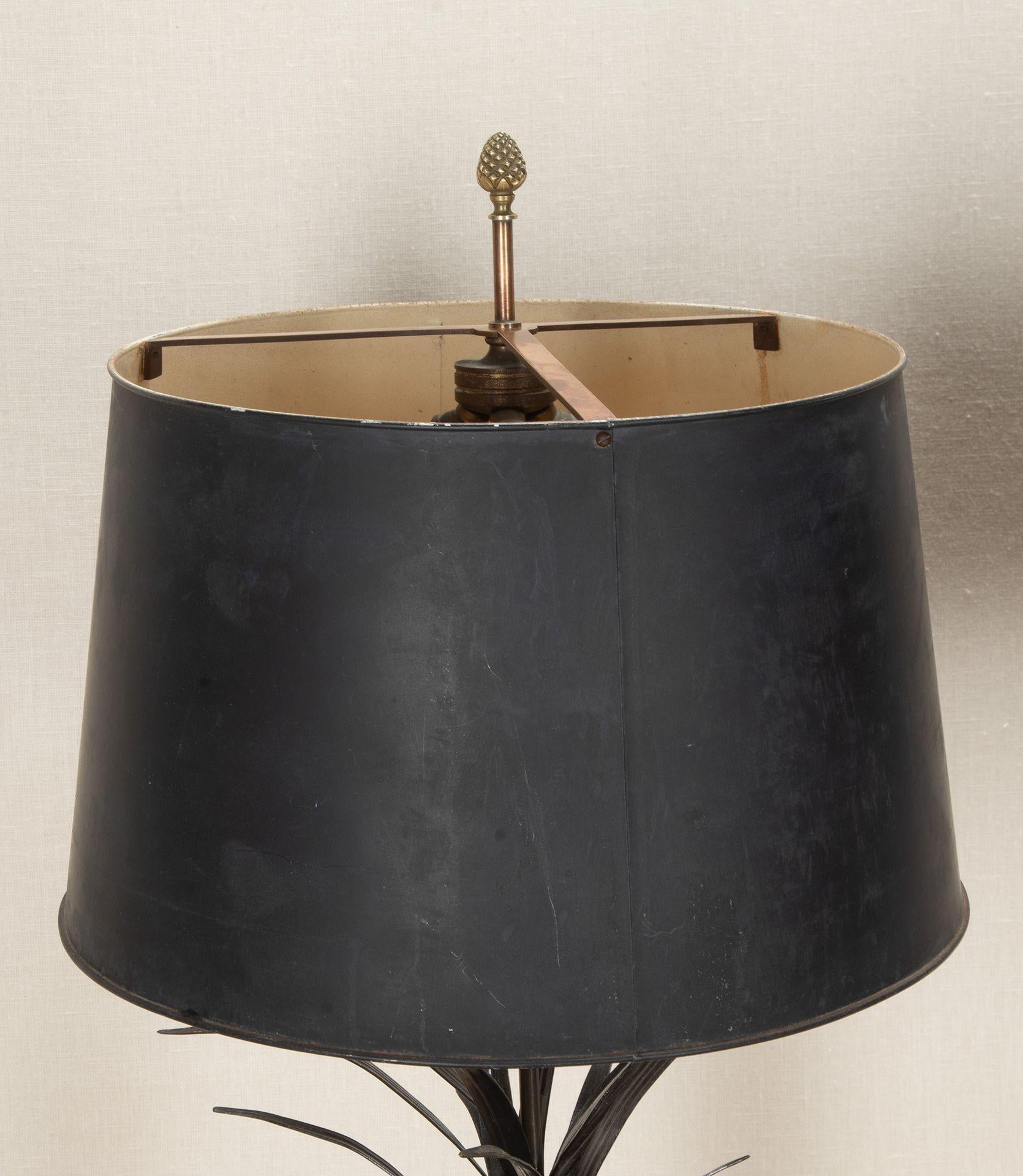Gilt Pair of 20th Century French Maison Charles Style Frond Lamps For Sale