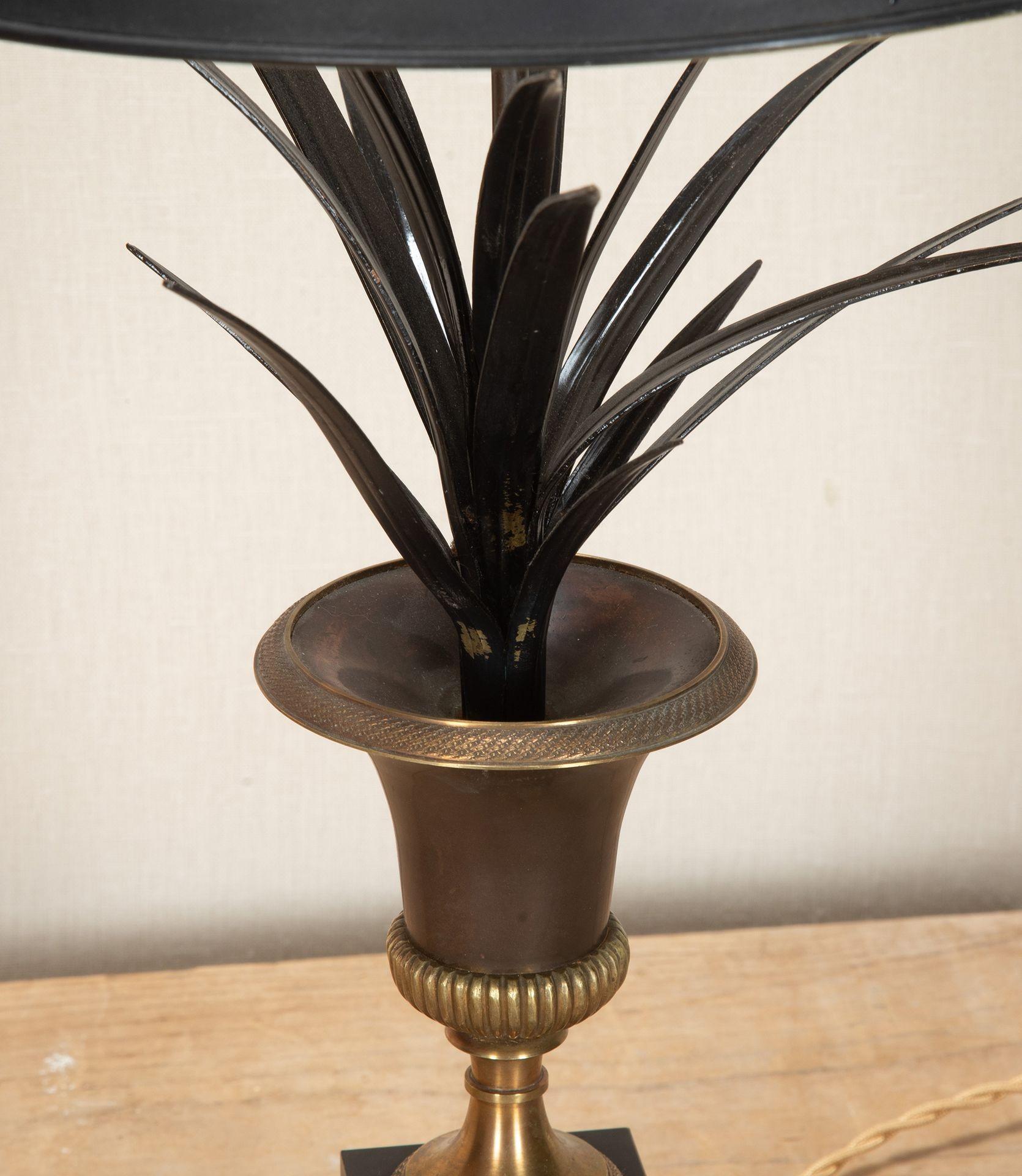 Metal Pair of 20th Century French Maison Charles Style Frond Lamps For Sale