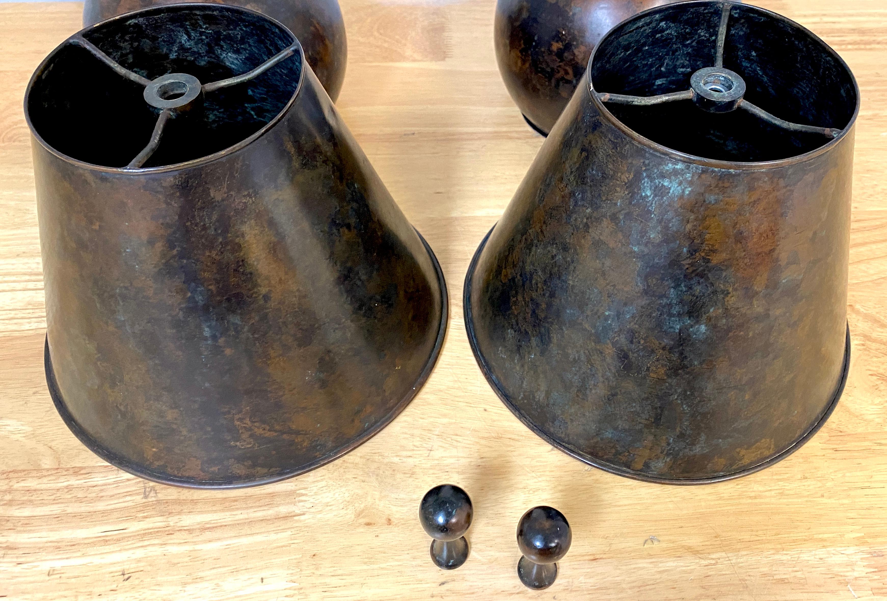 Pair of 20th Century French Modern Patinated Bronze Sculptural Lamps  For Sale 8