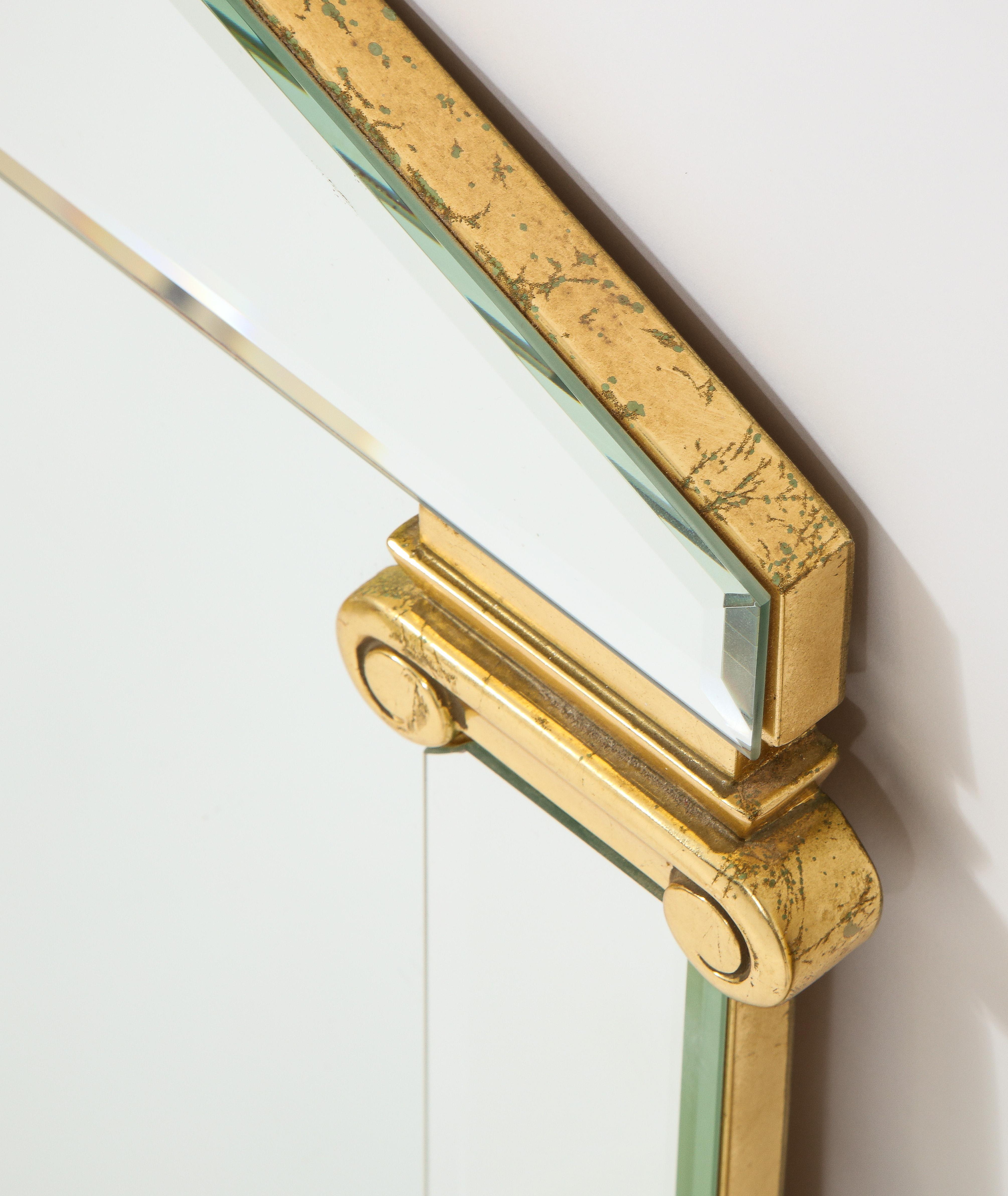 Paire de miroirs néoclassiques français du XXe siècle avec accents dorés en vente 2