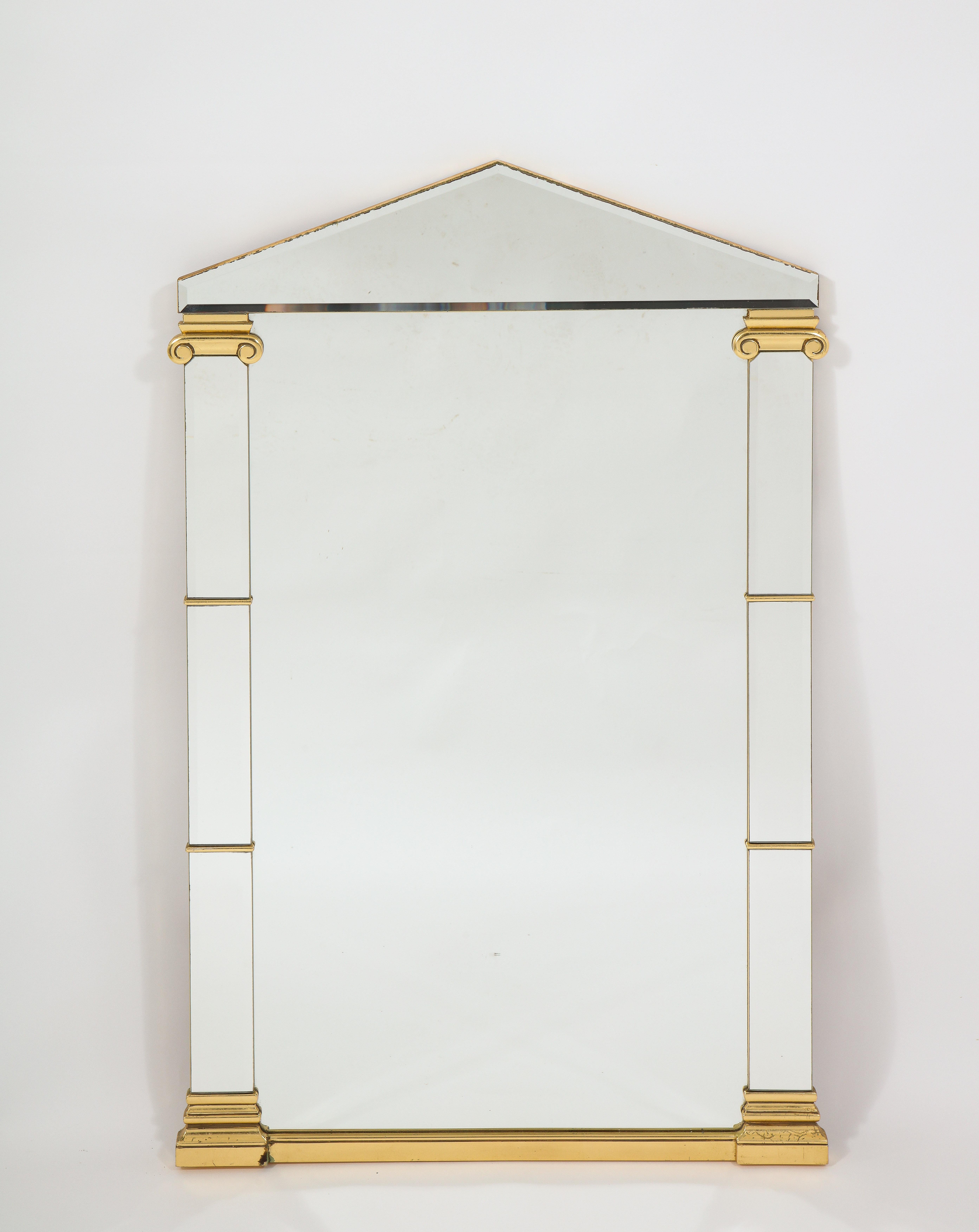 Pair of 20th Century French Neoclassical Mirrors with Gilt Accents In Good Condition For Sale In Chicago, IL