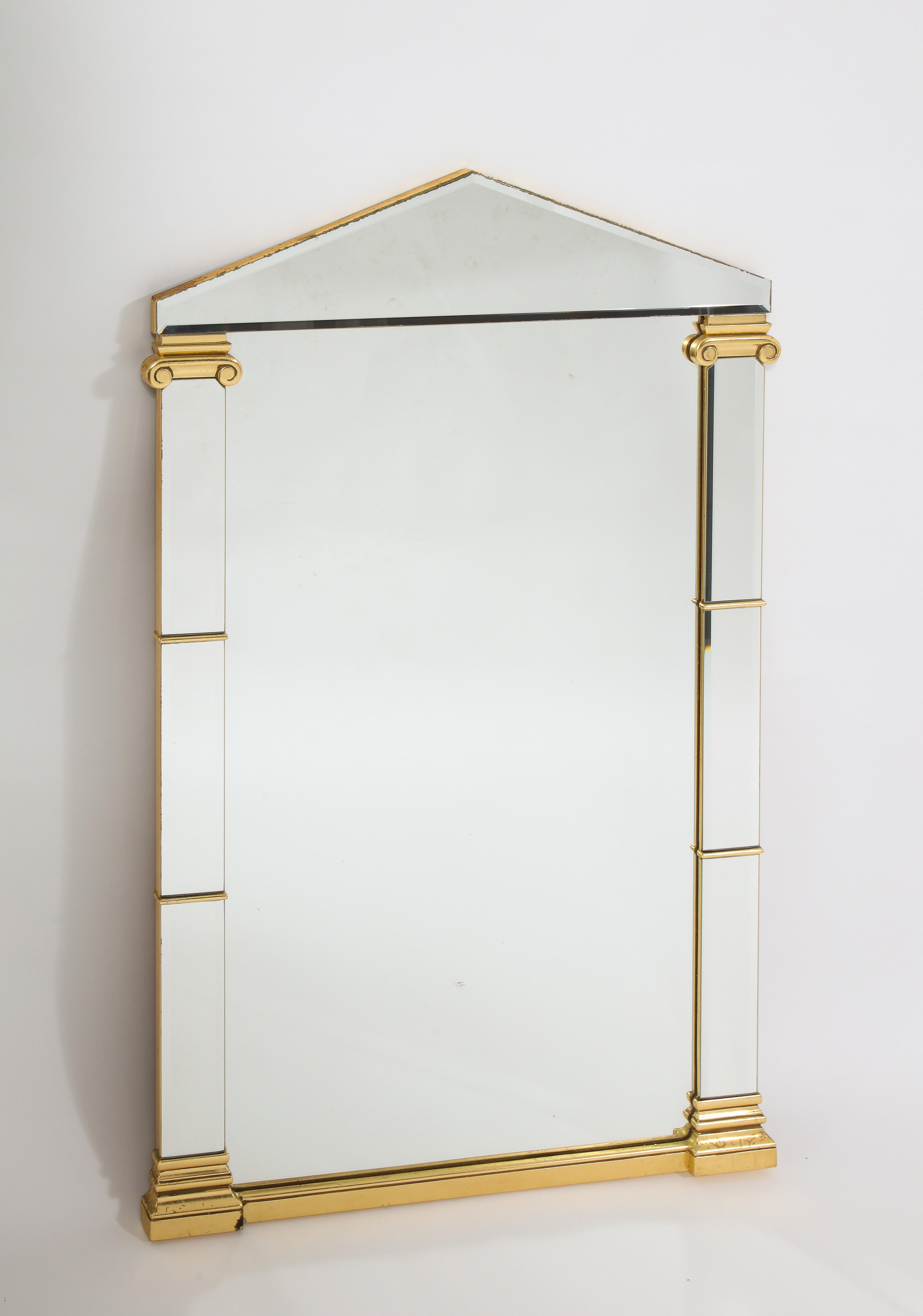 Late 20th Century Pair of 20th Century French Neoclassical Mirrors with Gilt Accents For Sale