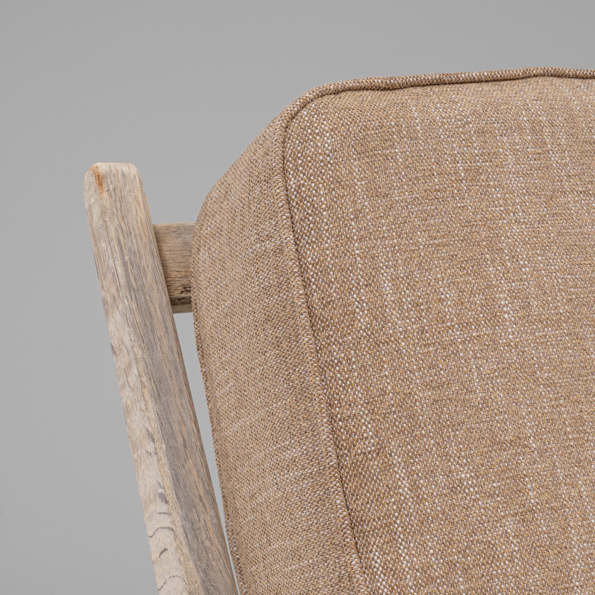 Pair Of 20th Century French Oak Armchairs With Upholstered Seats And Backs For Sale 6