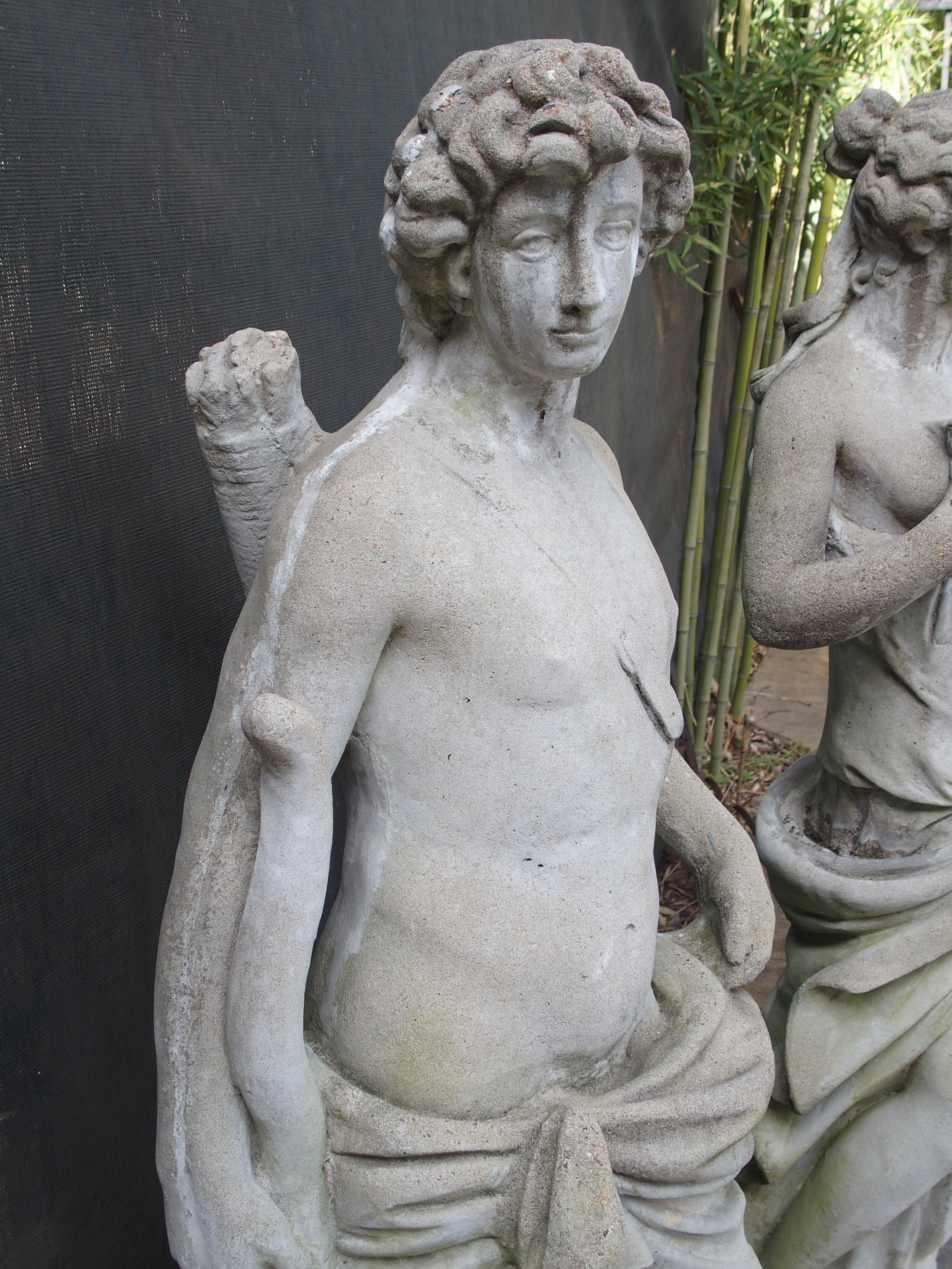Pair of 20th Century French Statues Representing Apollo and Diana 1